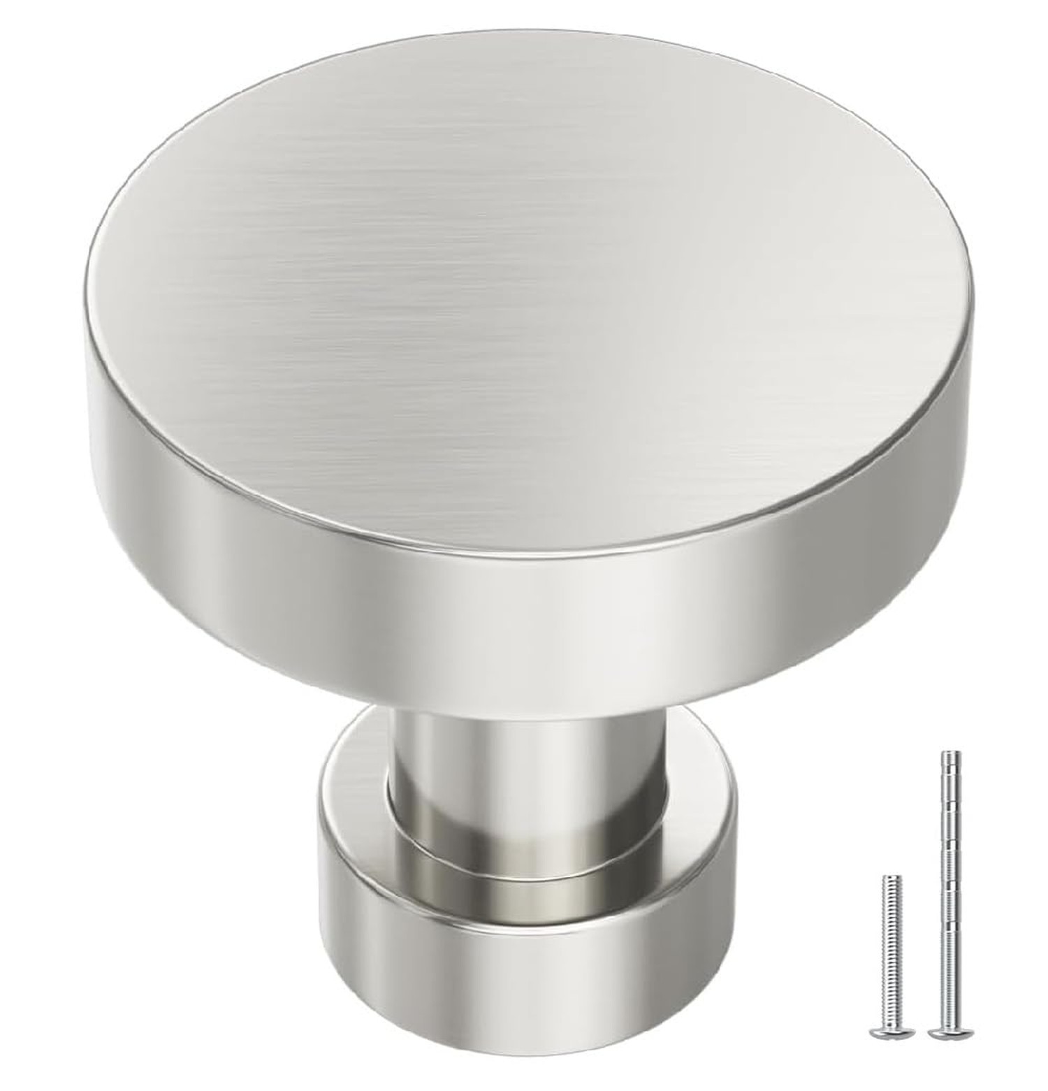homdiy 10 Pack Brushed Nickel Cabinet Knobs, Silver Drawer Knobs, Round Singl…