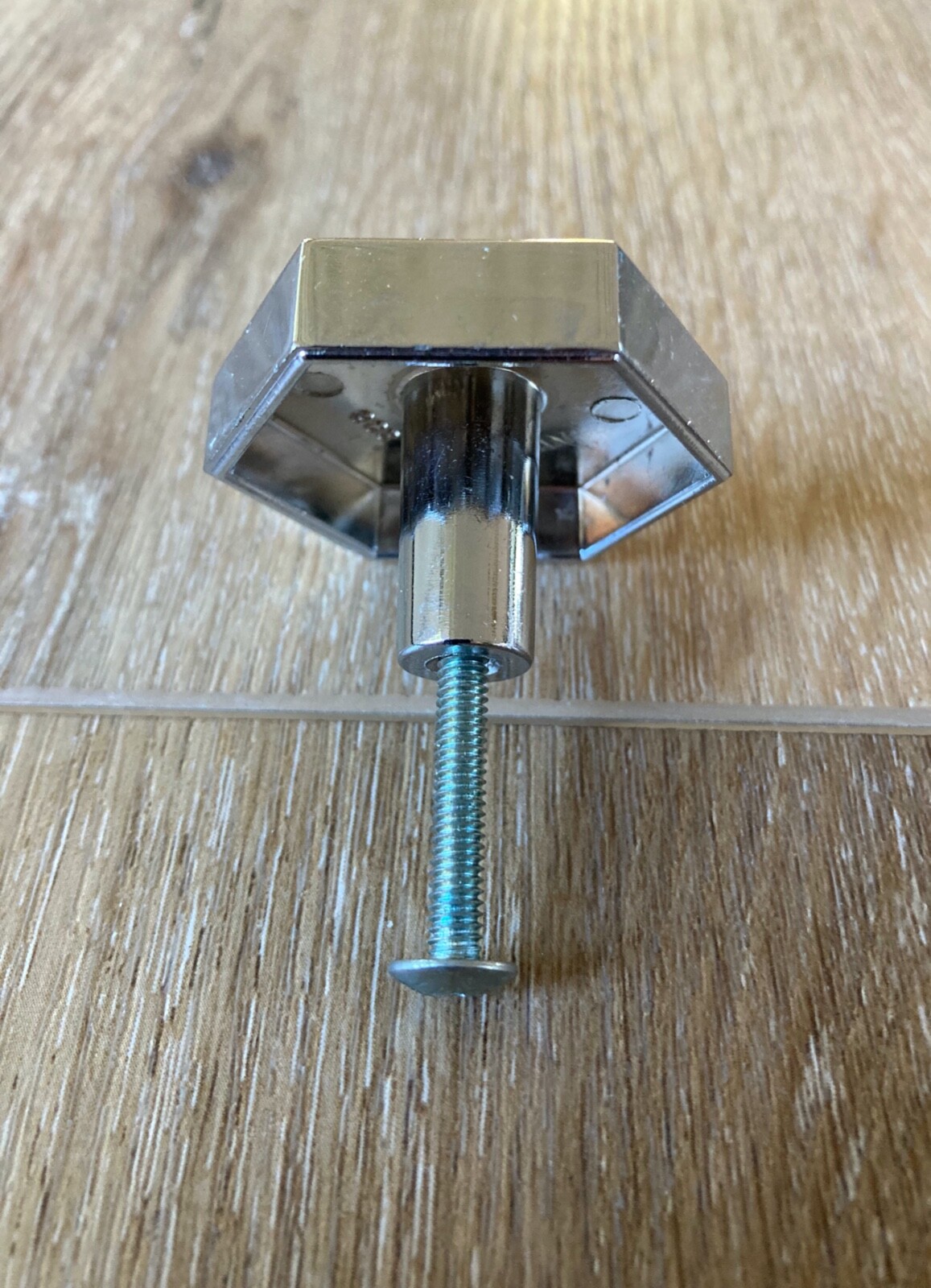 12 Vintage Shiny Chrome 1.25″ Hexagonal Cabinet Pull Knobs