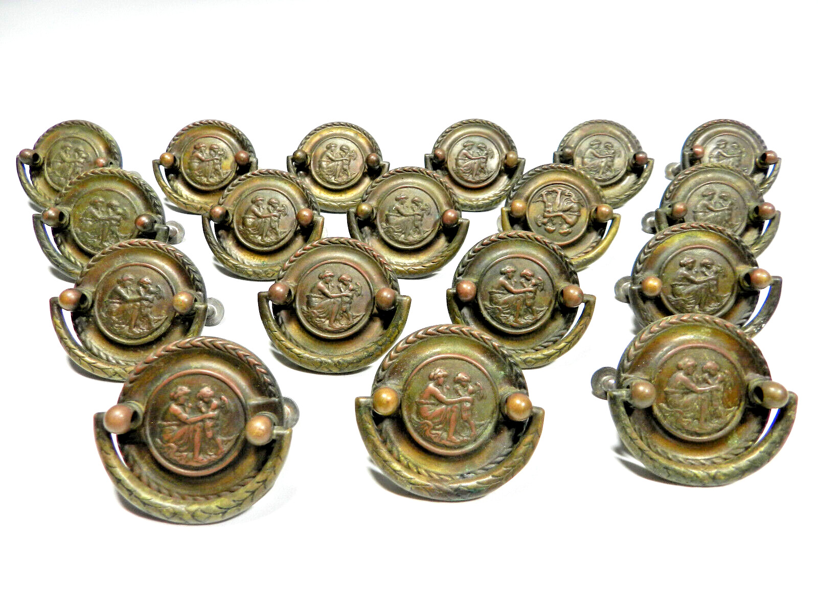 Antique Cabinet Dresser Drawer Pulls Set
