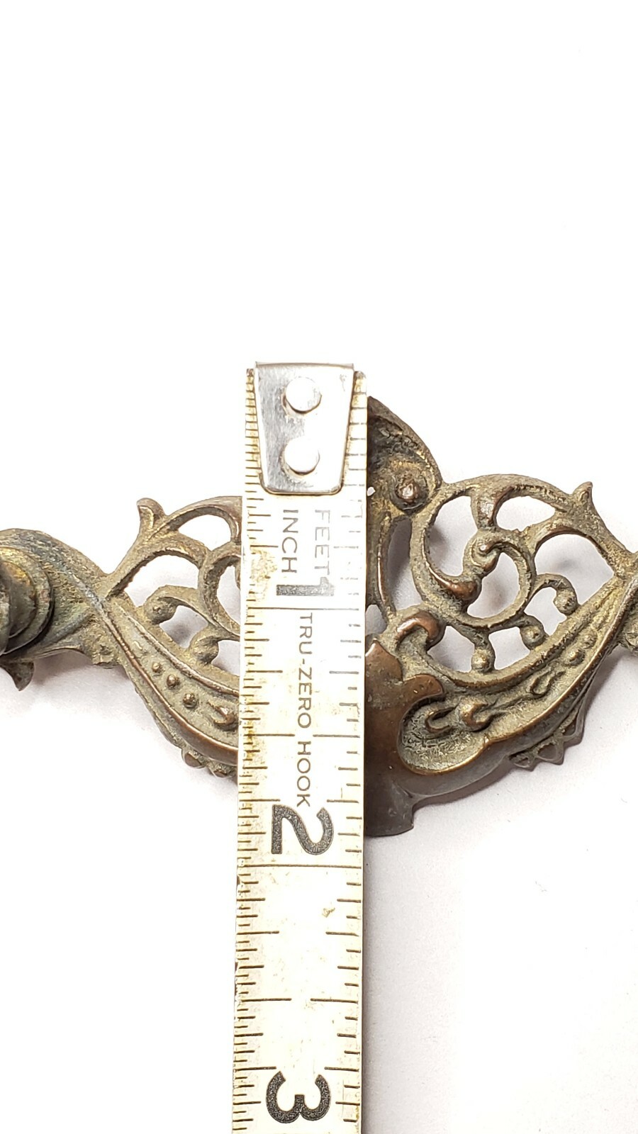 Solid Brass Dresser Drawer Pull Back Plate 4.5″ Scroll