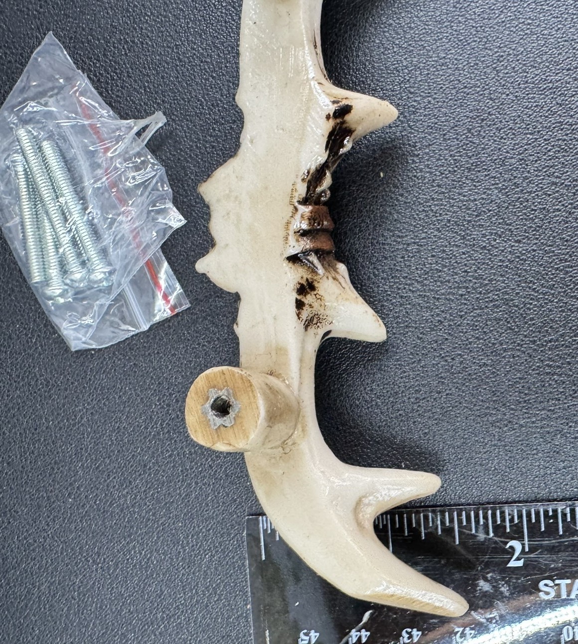 Set of 2 Western Rustic Deer Antlers Door Pull Furniture Hardware Bar Handles