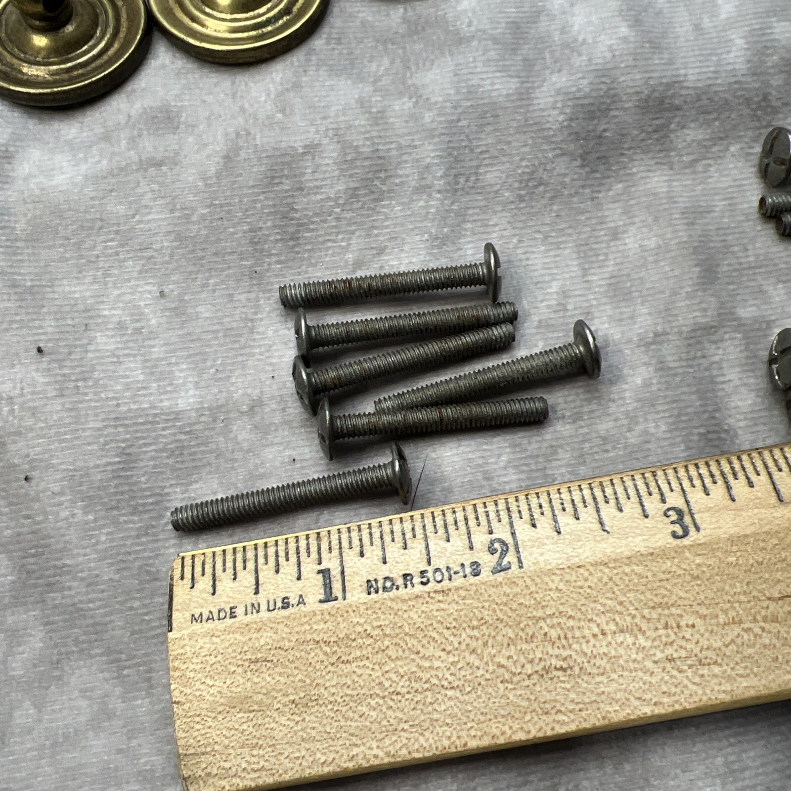 Lot 7 Antique Brass Metal Drop Bail Pulls Drawer Handles Dressers Cupboards B6