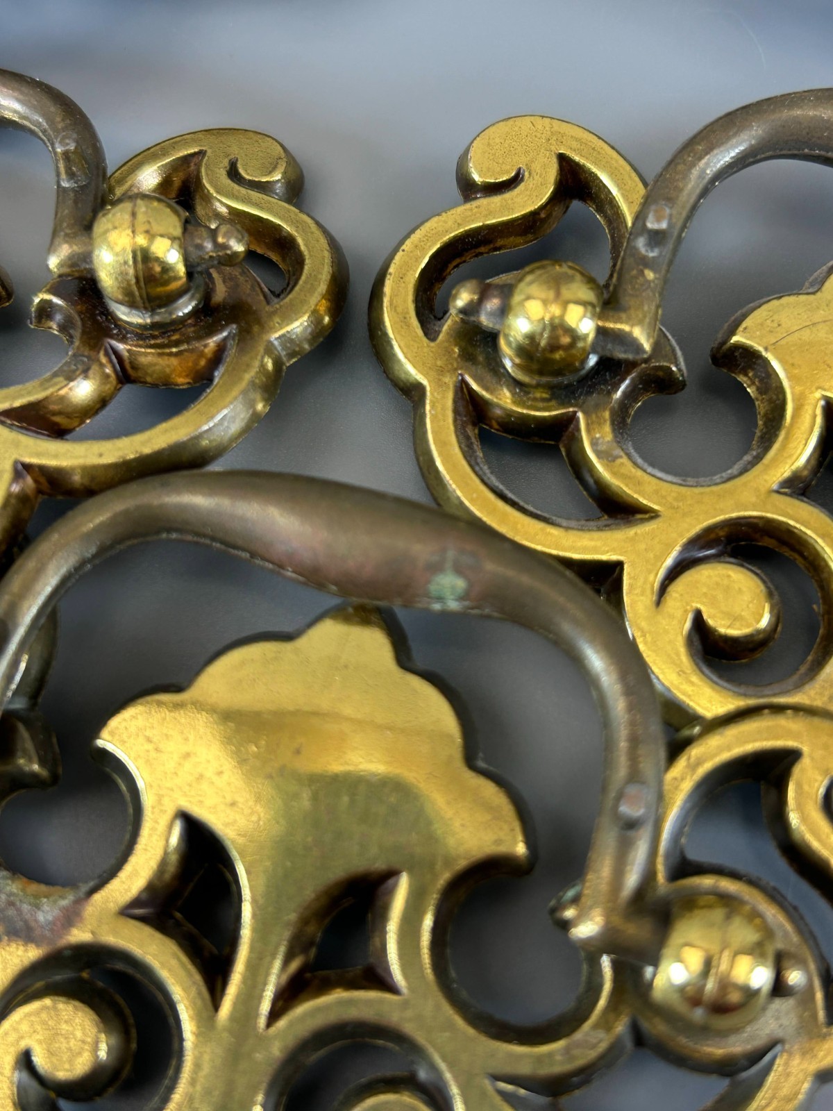 11 Keeler Brass Drawer Pulls Drop Bail Handle Chippendale Vintage Assorted Sizes