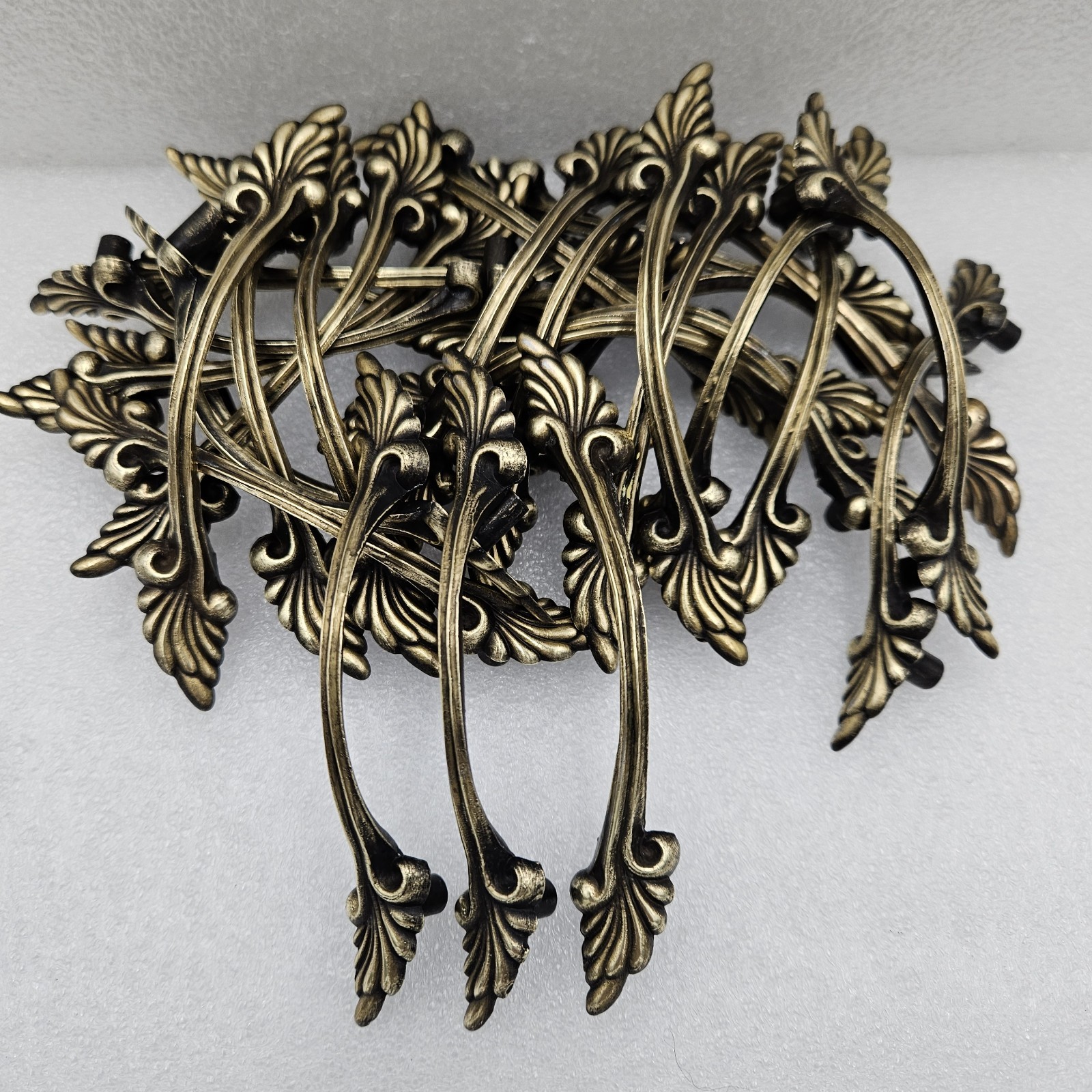 Drawer Handle Pull, Victorian Ornate Scrolling, Brass & Black 3″ Multiple Avail