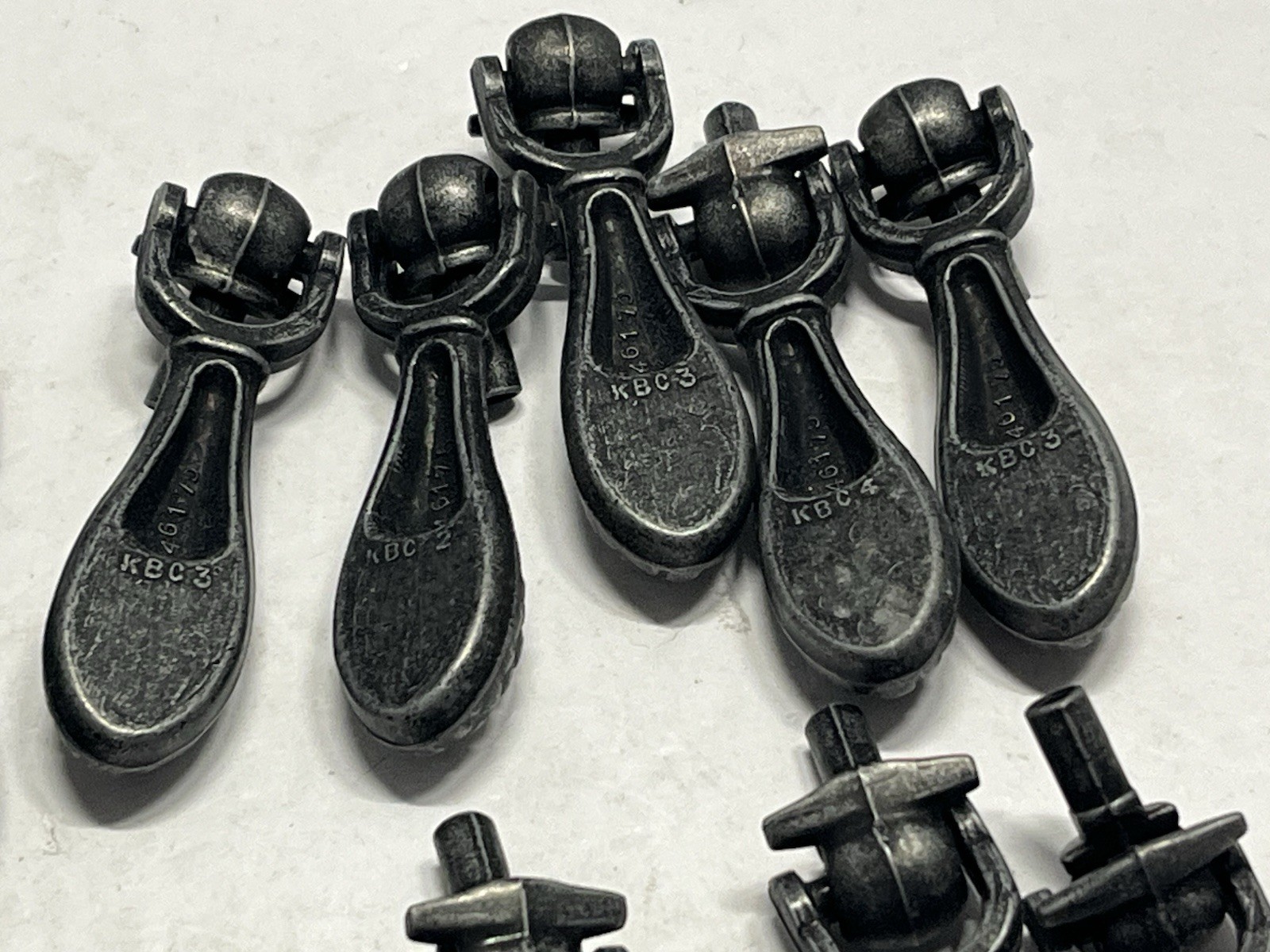 Vintage Lot (15) NOS KBC Gray/Black Basketweave Teardrop Drawer/Cabinet Pulls