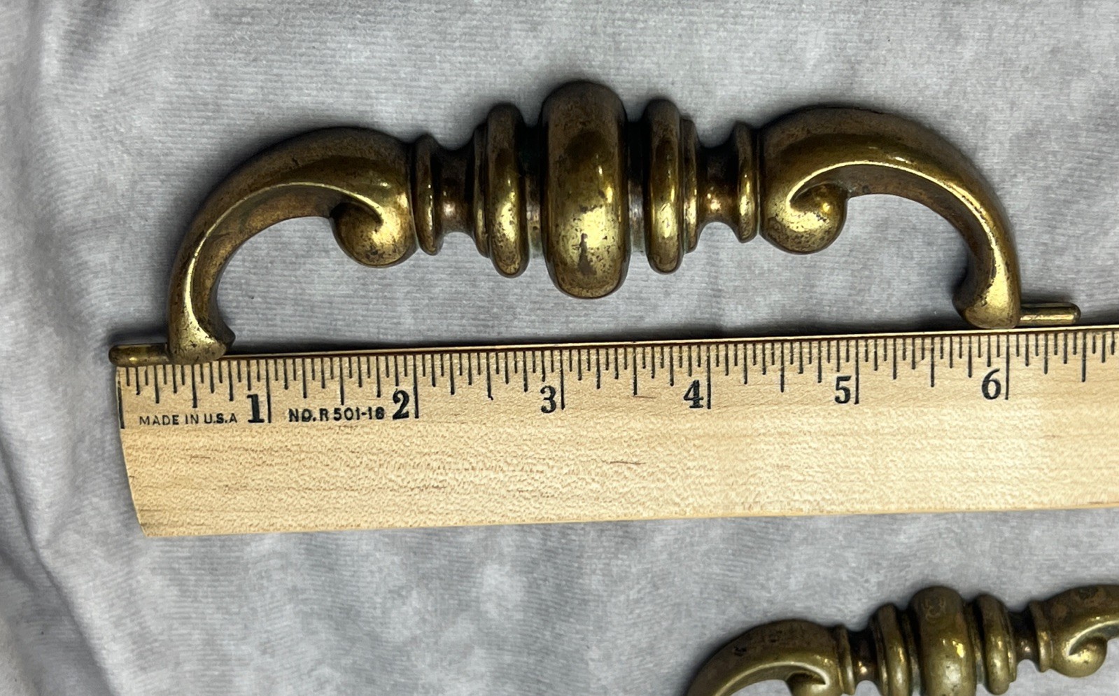 Lot 7 Antique Brass Metal Drop Bail Pulls Drawer Handles Dressers Cupboards B6