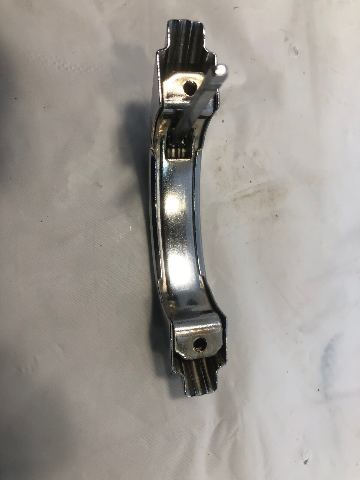 Vintage Chrome Cabinet Door Push Button Latch Pull Hardware Handle