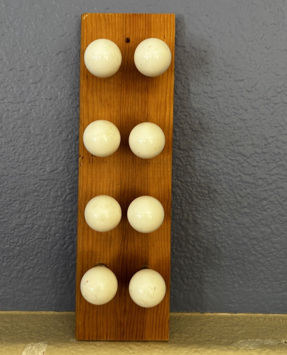 Set Of 8 Vintage White Lucite & Chrome Ball Drawer Pulls Mid Century 1 1/3”