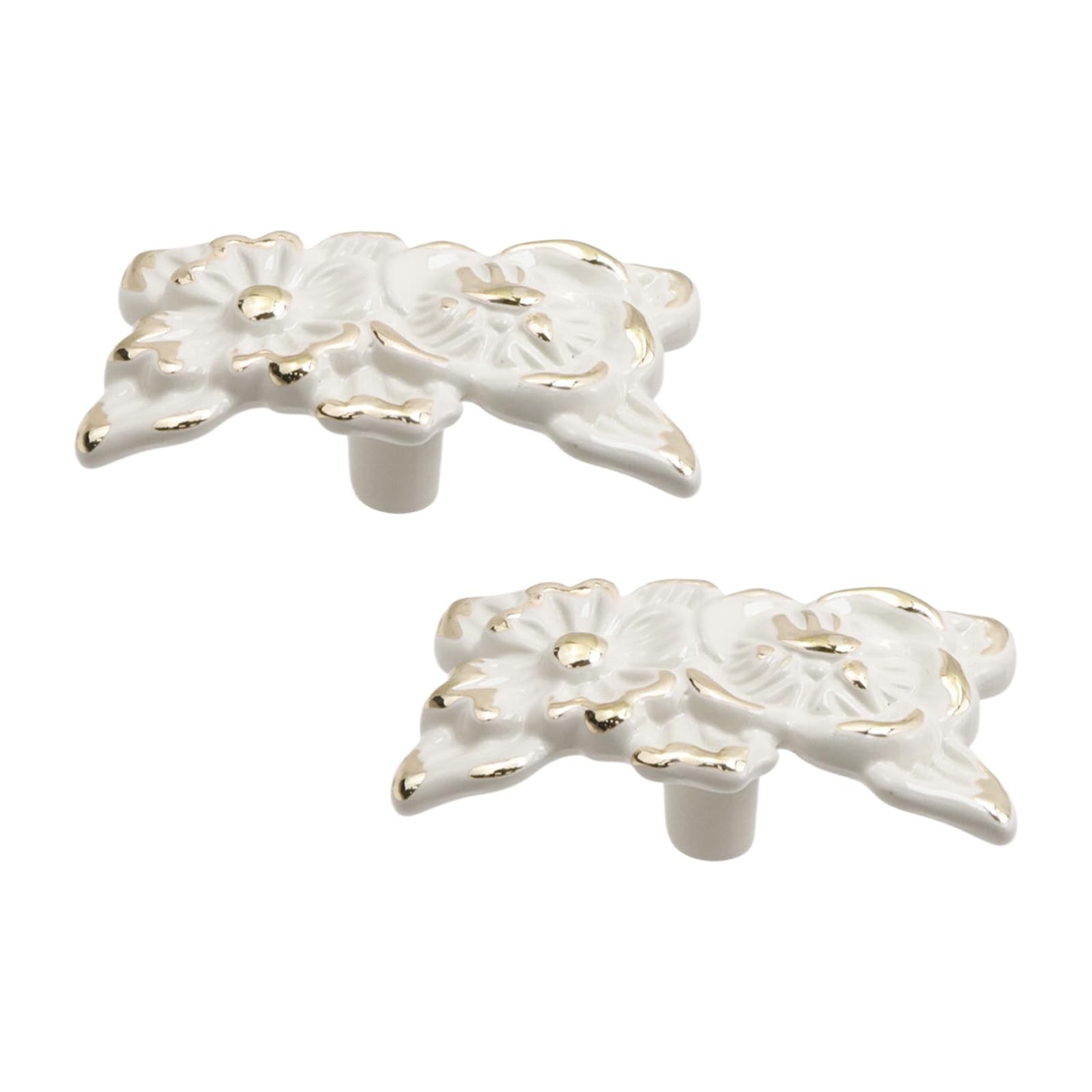 2Pcs Euro Rose Decorative Cabinet Knobs Handles Pulls Drawer Knobs | Ivory Dr…