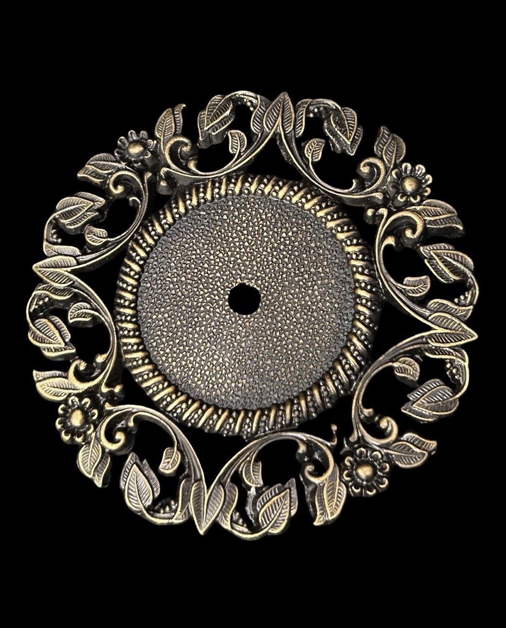 5 Vtg Allison Japan Art Nouveau Filigree Backplate Round 3” Escutcheon Ornate