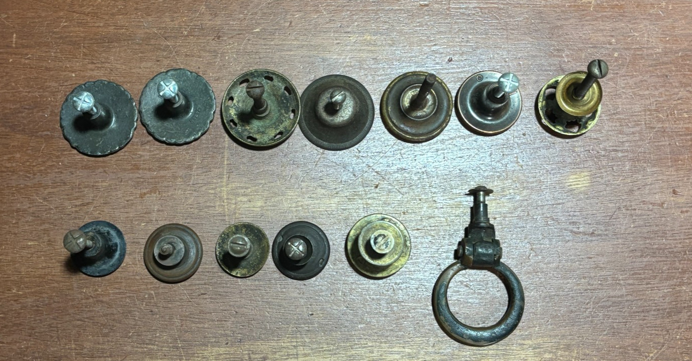 Lot of 13 Mixed Vintage Drawer/Cabinet Pulls Various Sizes
