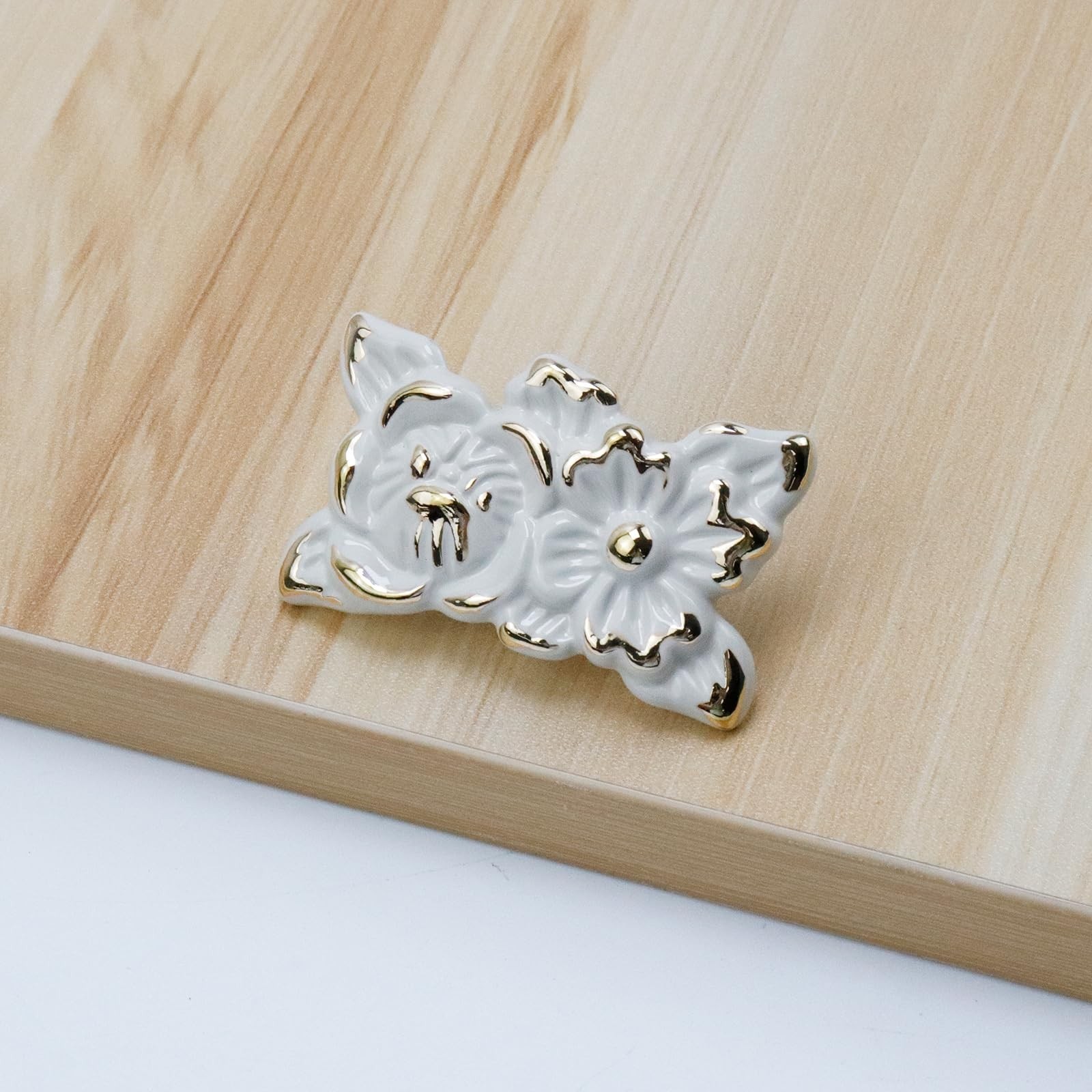 2Pcs Euro Rose Decorative Cabinet Knobs Handles Pulls Drawer Knobs | Ivory Dr…