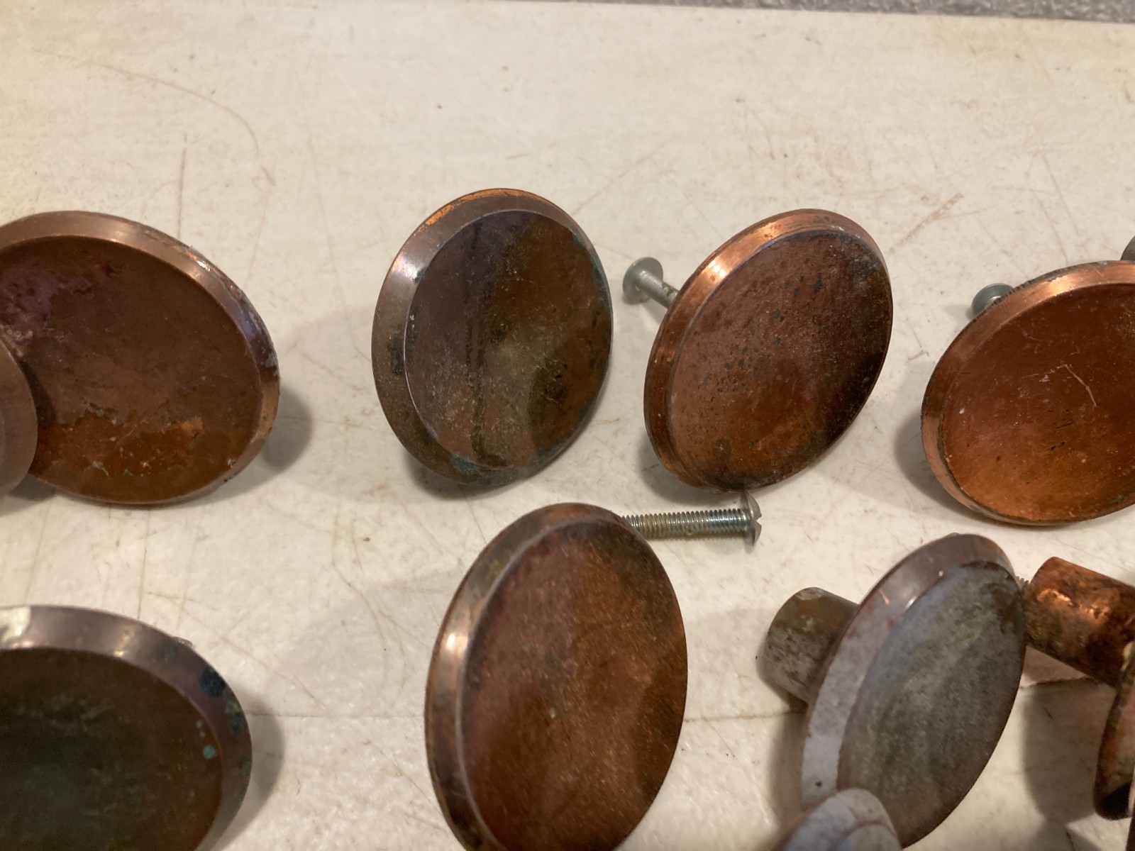 Vtg Amerock RDCA 1960 Bronze Copper Floral Knobs Pulls French Provincial 28+ pcs