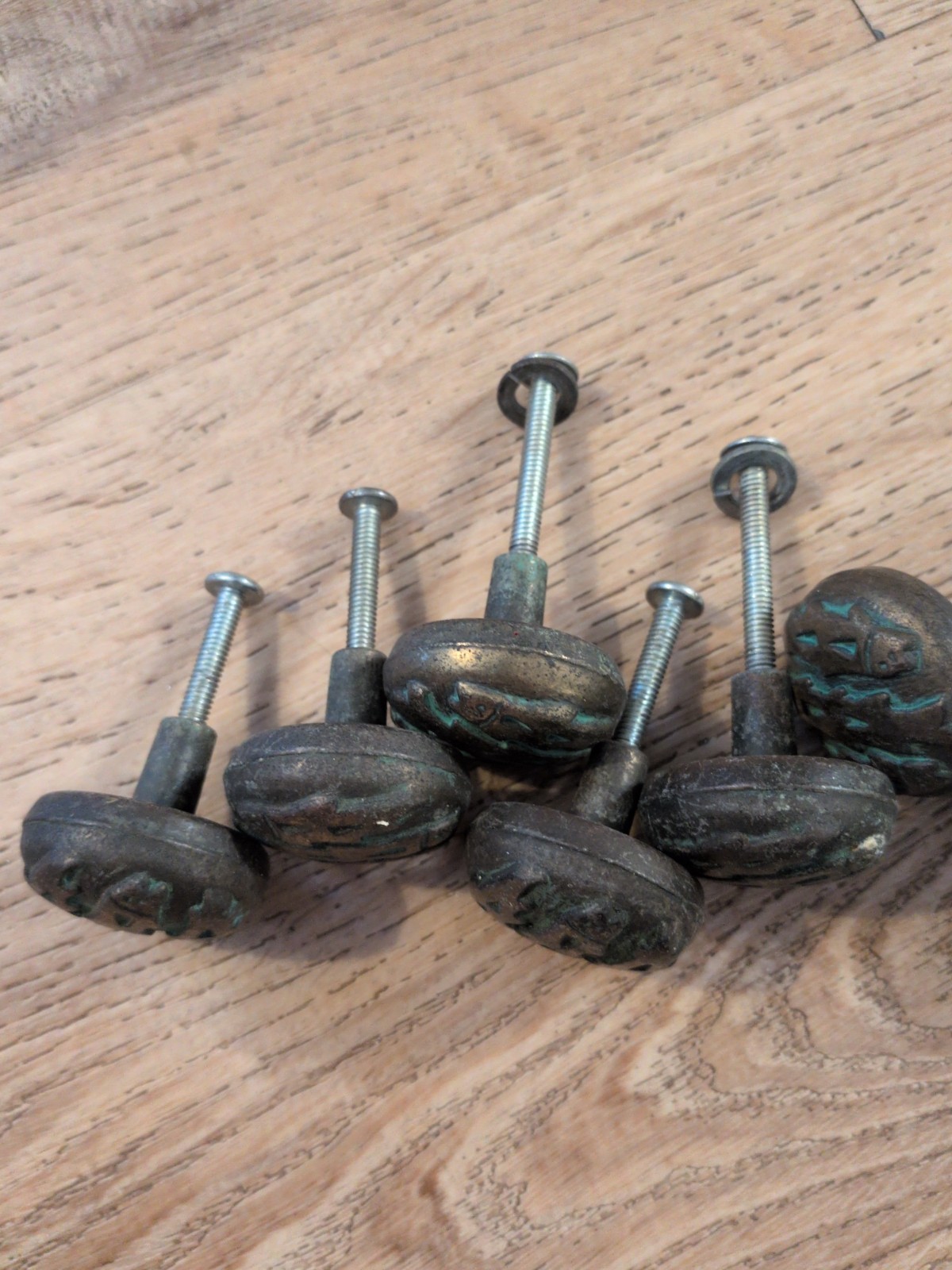 Vintage Brass Pull Knobs Fish Motif Lot Of 11 Southwestern Style