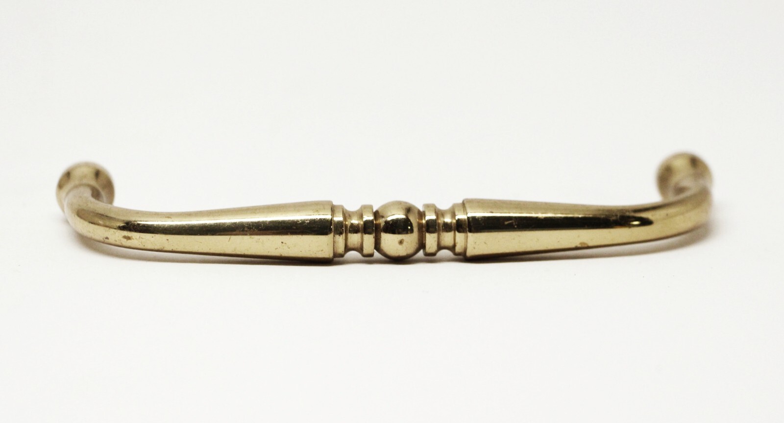 Polished Brass 4.25 in. Traditional Bridge Drawer Cabinet Pull