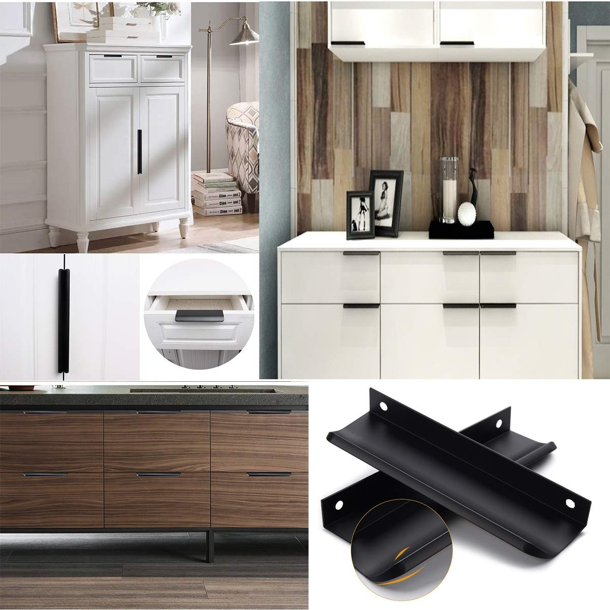 Goldenwarm 10 Pack Black Cabinet Handles 5 Inch Finger Pulls For Cabinets Black
