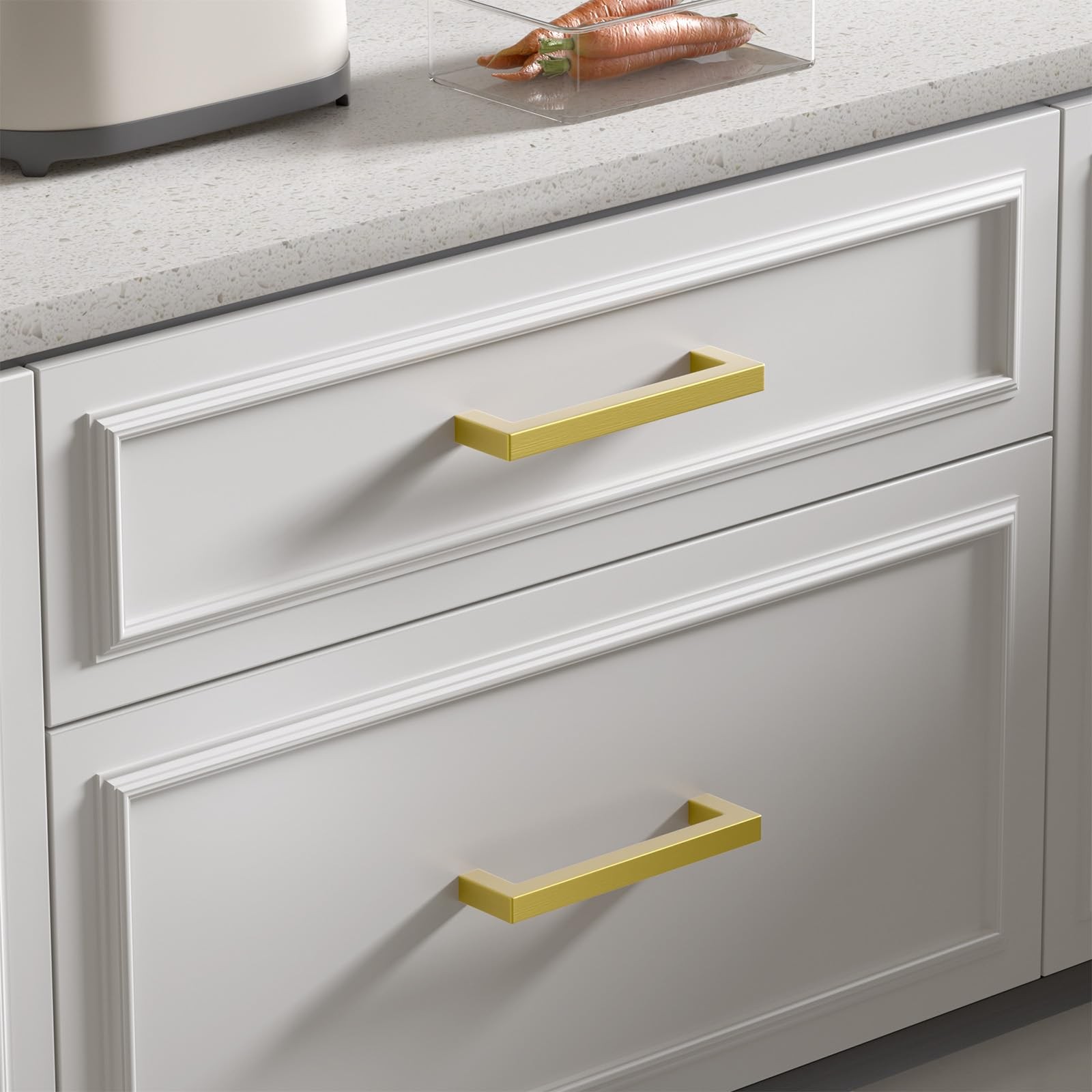 Goldenwarm 10Pack 5In Brushed Gold Cabinet Pulls Gold Cabinet Handles Gold
