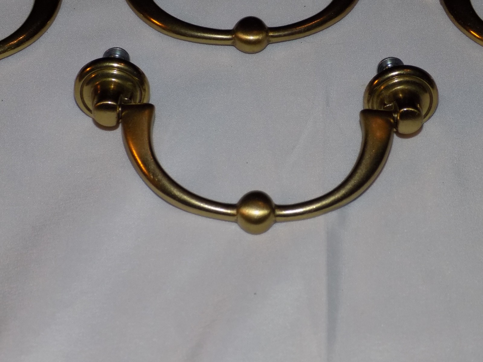 Set of 19 Vintage Polished Brass Drop Bail Handle Drawer Pulls