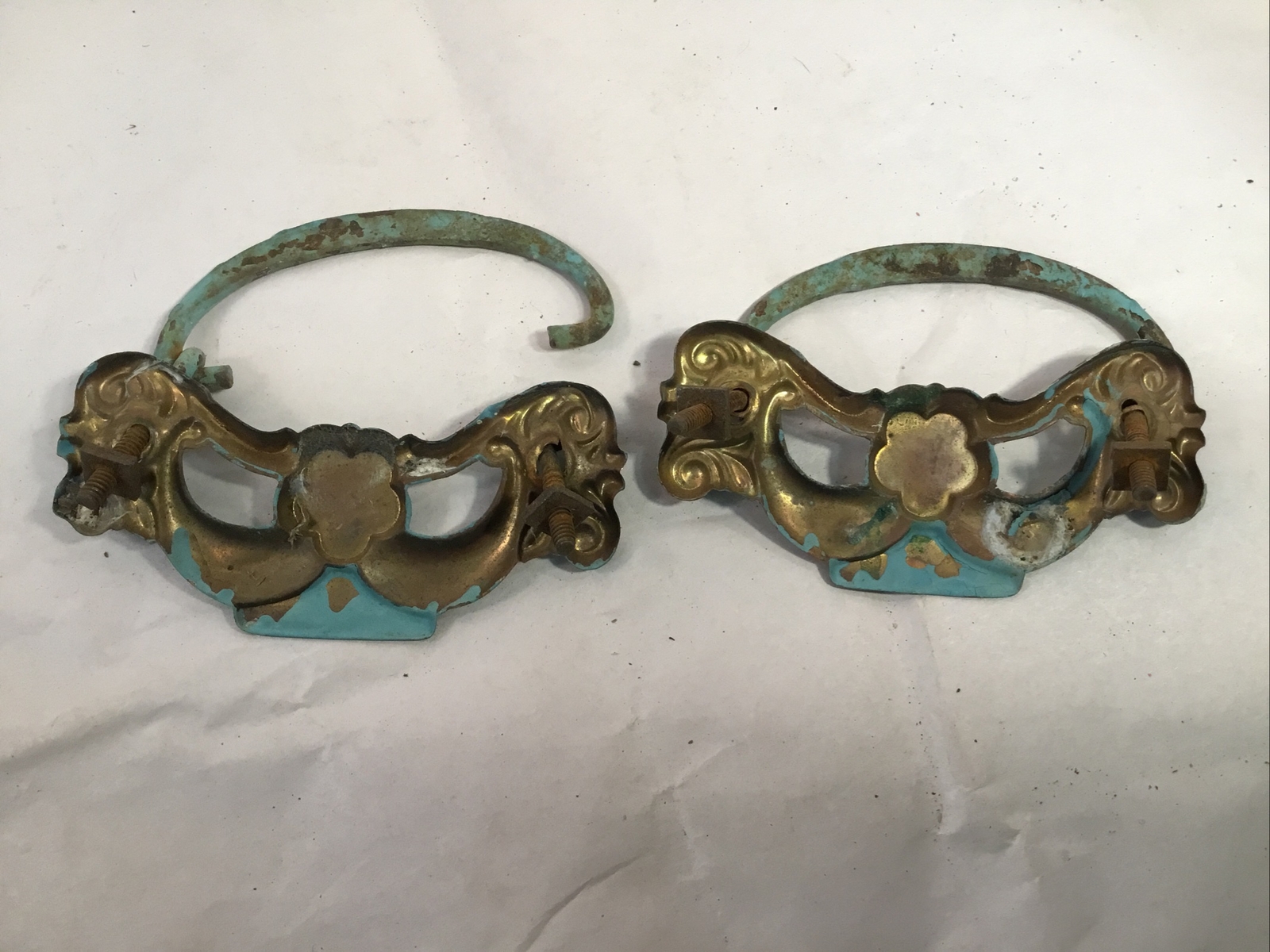Vintage Drawer Pulls, Painted, Mid Century Modern. ~37 total