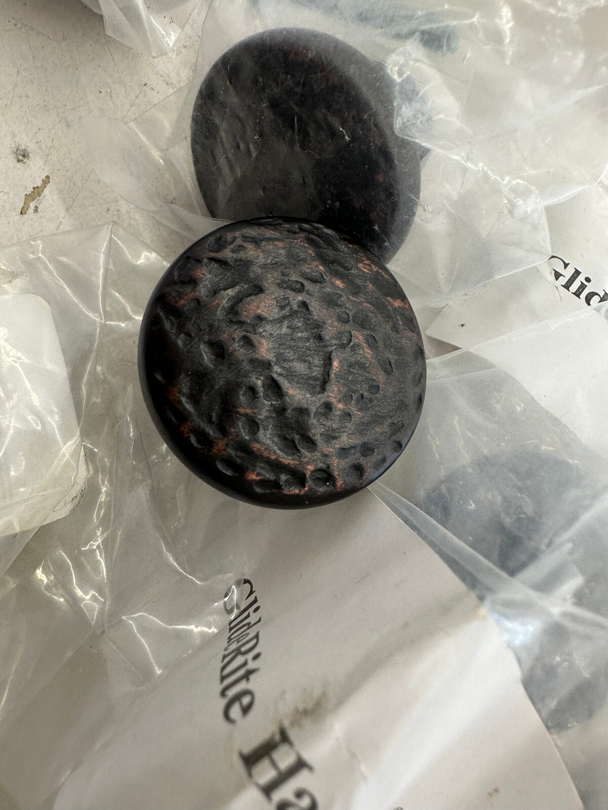 Lot 8 GlideRite 1-1/8″ Round Hammered Cabinet Knobs Oil Rubbed Bronze 5080-ORB