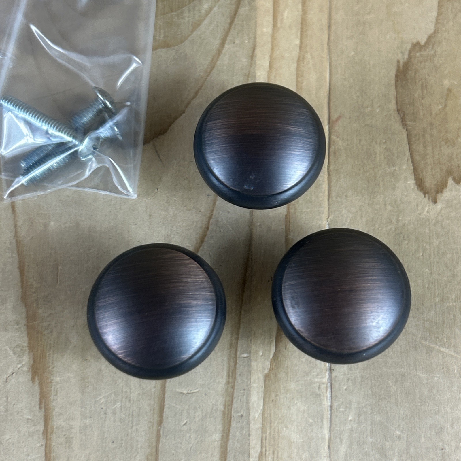 Round Mushroom Drawer Cabinet Knobs Set Of 2 Oil Rubbed Bronze 1.25 Inch