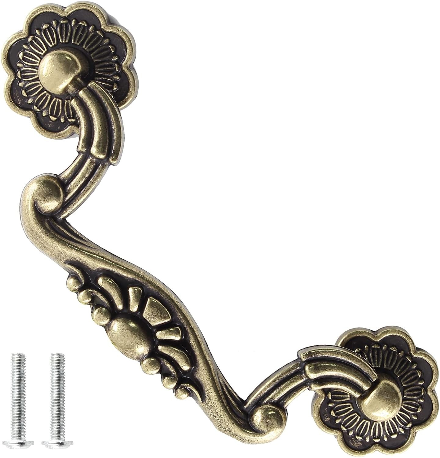 6 Pcs Antique Bail Handle Drop Pulls Vintage Bronze Drop Bail Drawer
