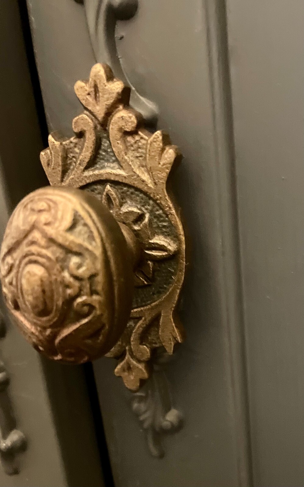 Antique Heavy Brass Drawer Pull Hardware Handle Cabinet Door Knob with backplate