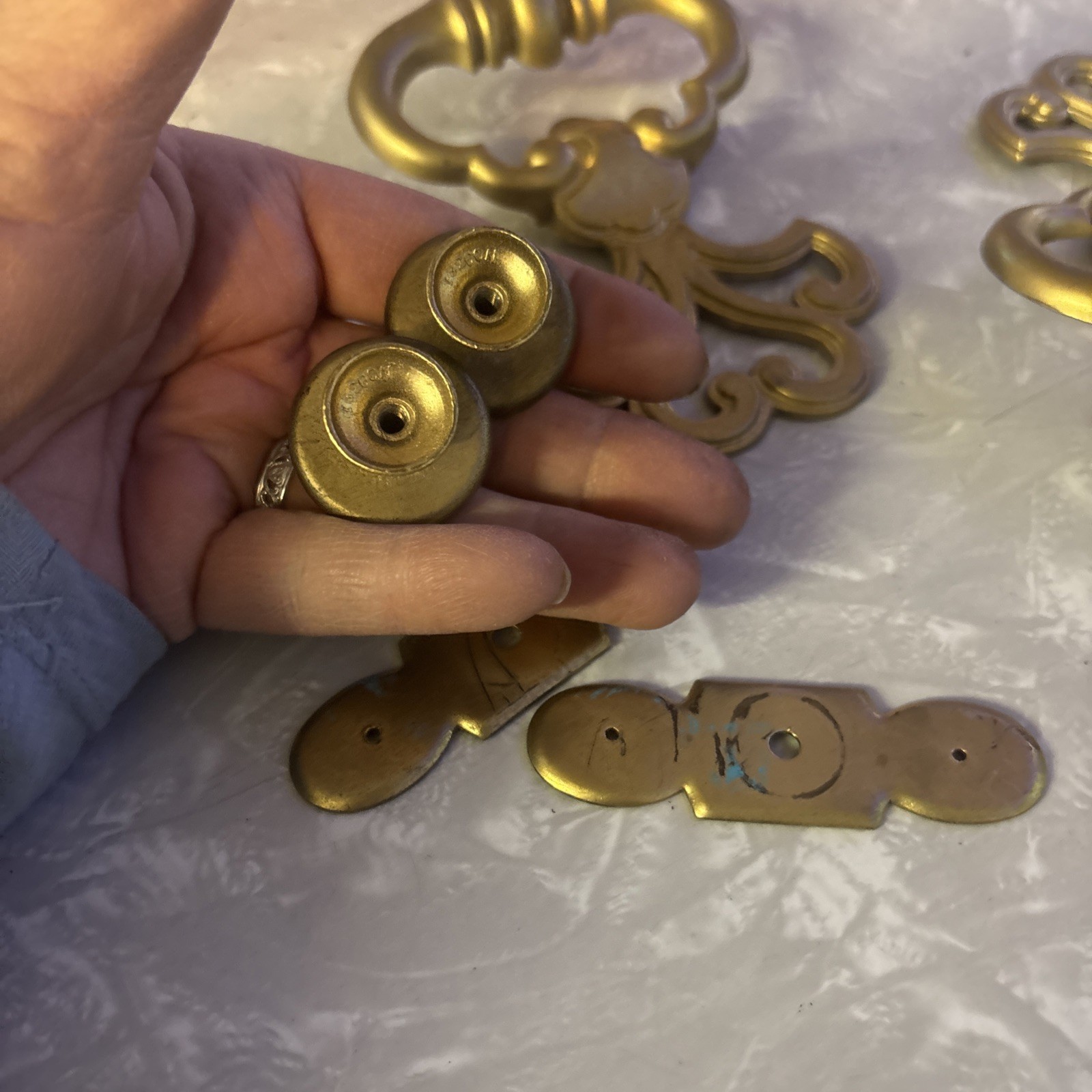 Vintage KBC Drawer Door Pulls Knobs Handles Hollywood Regency Ornate