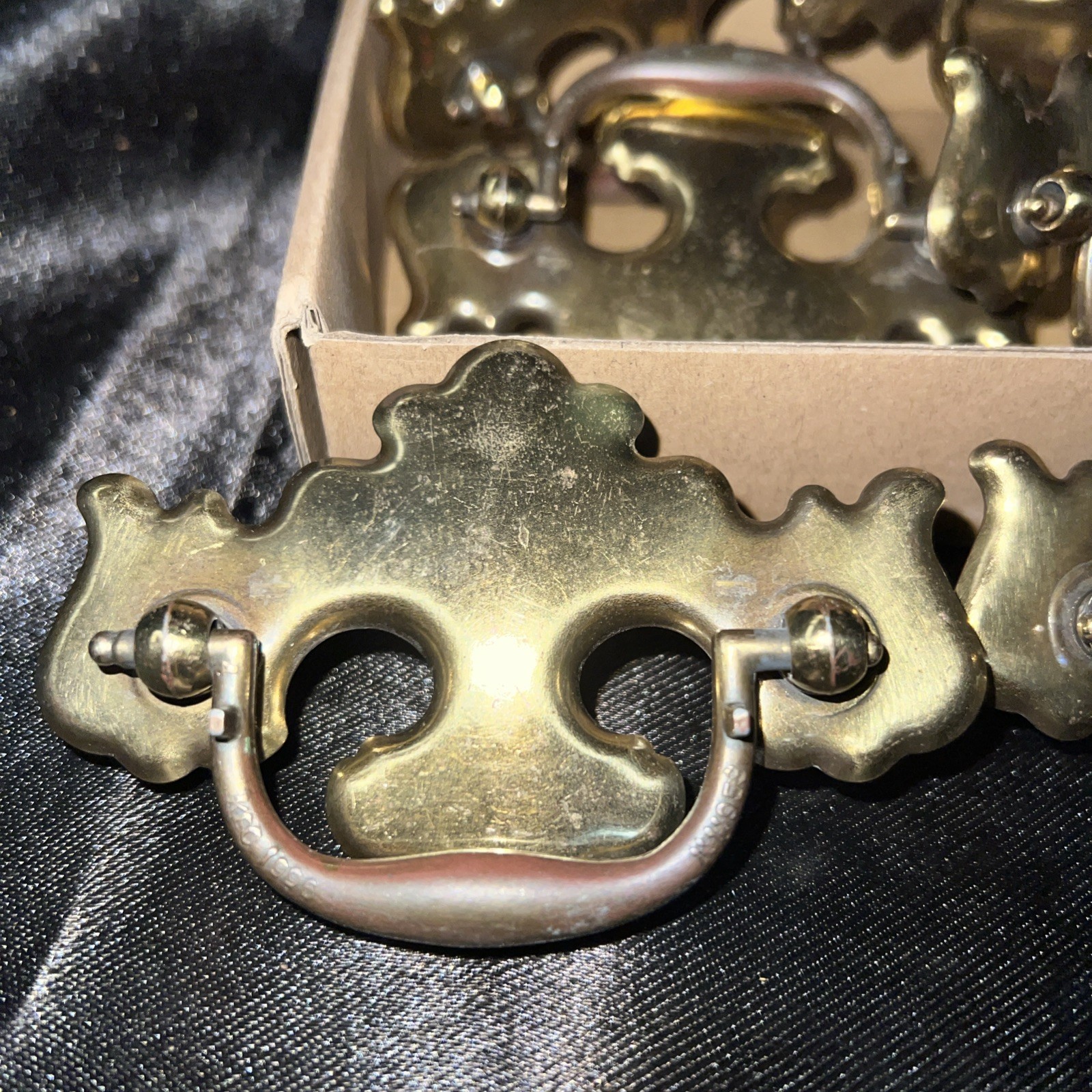Set Of Six Antique Drawer Pulls With Screws