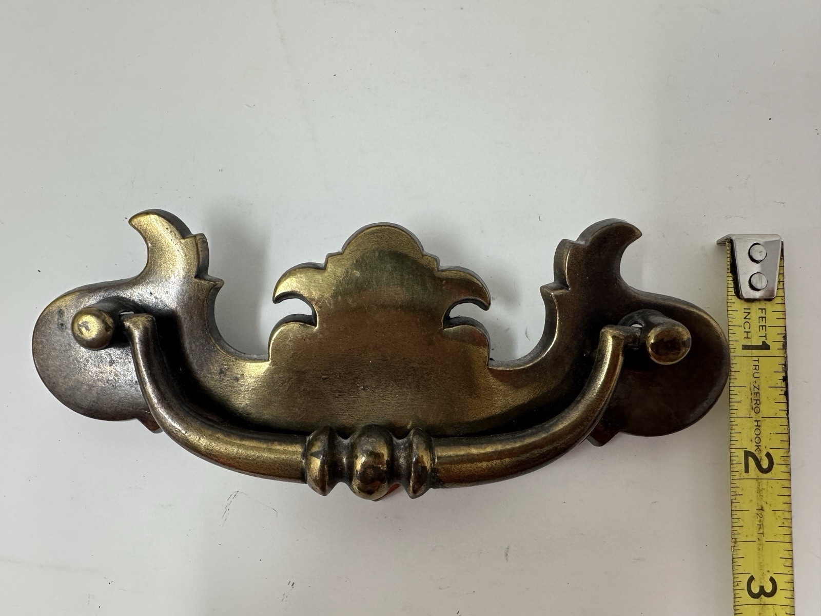 Vintage Brass Chippendale Batwing Drawer Pulls Set of 4 Bail Handles Salvaged