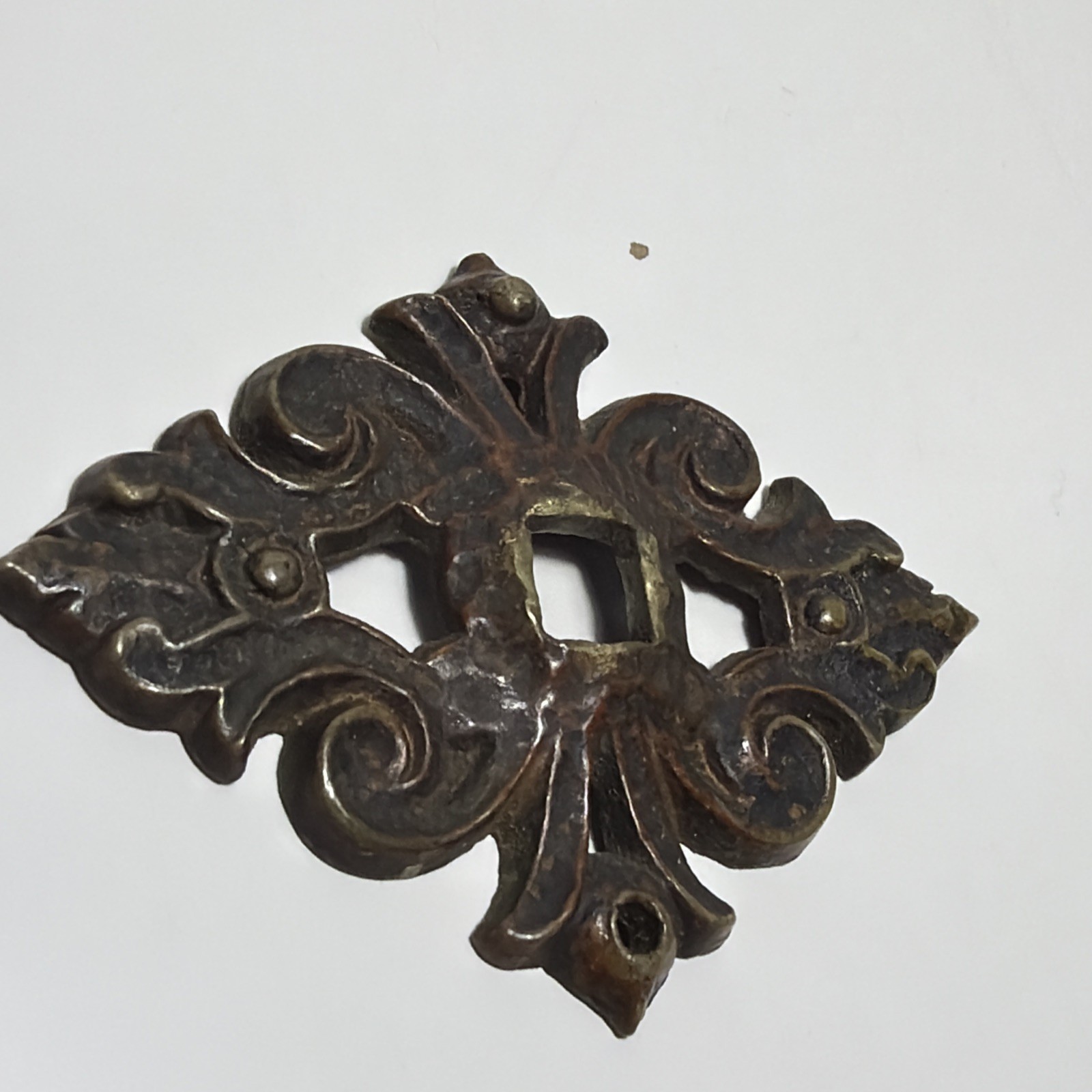 Vintage Drawer Hardware Metal Back Plate Brass 2.5″ Diamond Escutheon Gold