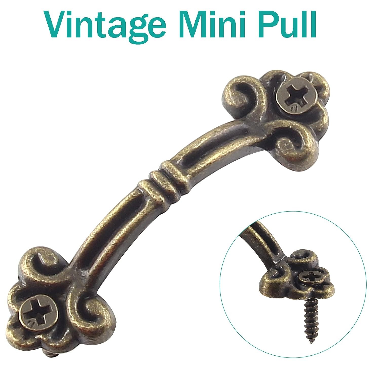 Vintage Bronze Mini Antique Style Zinc Alloy Drawer Pulls 20pcs Hardware Set