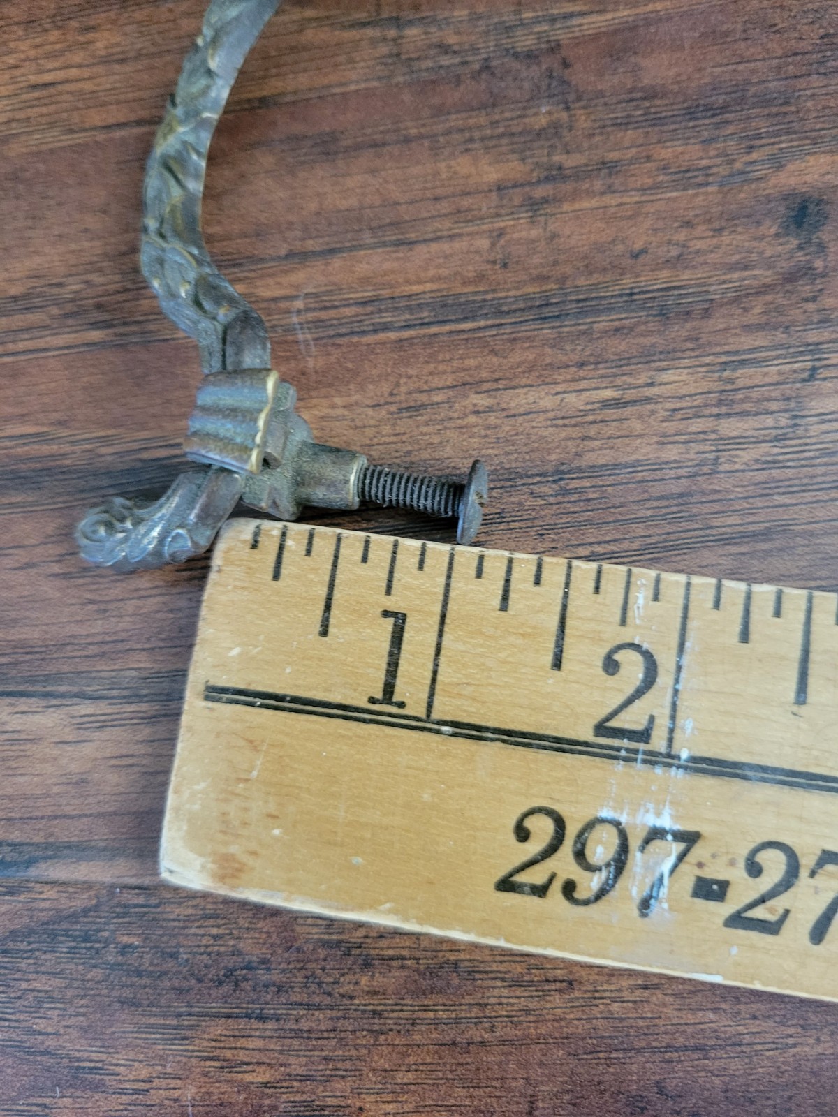 Brass Furniture Drawer Pull Handle with screws 4” Long Vintage