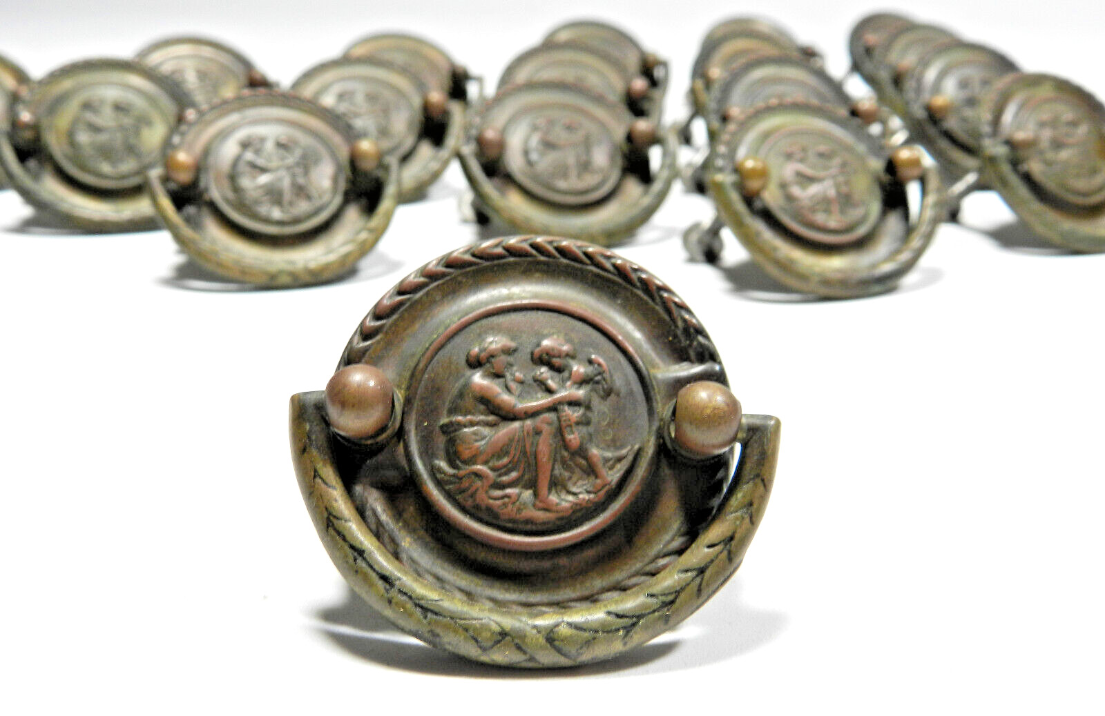Antique Cabinet Dresser Drawer Pulls Set