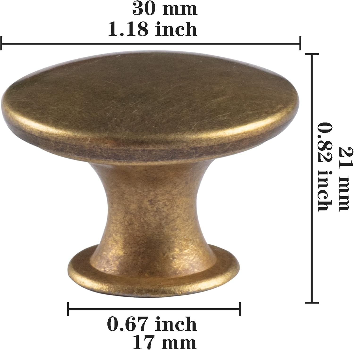 6 Durable Antique Brass Round Drawer Pulls – Easy Install & Timeless Style