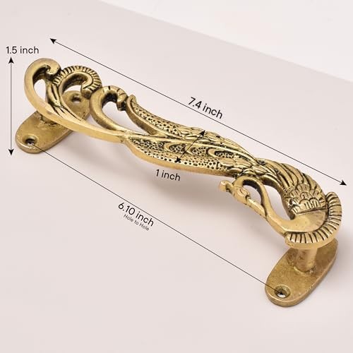 Indian Shelf 1 Pair Peacock Decorative Door Handles Interior Vintage Door Pulls
