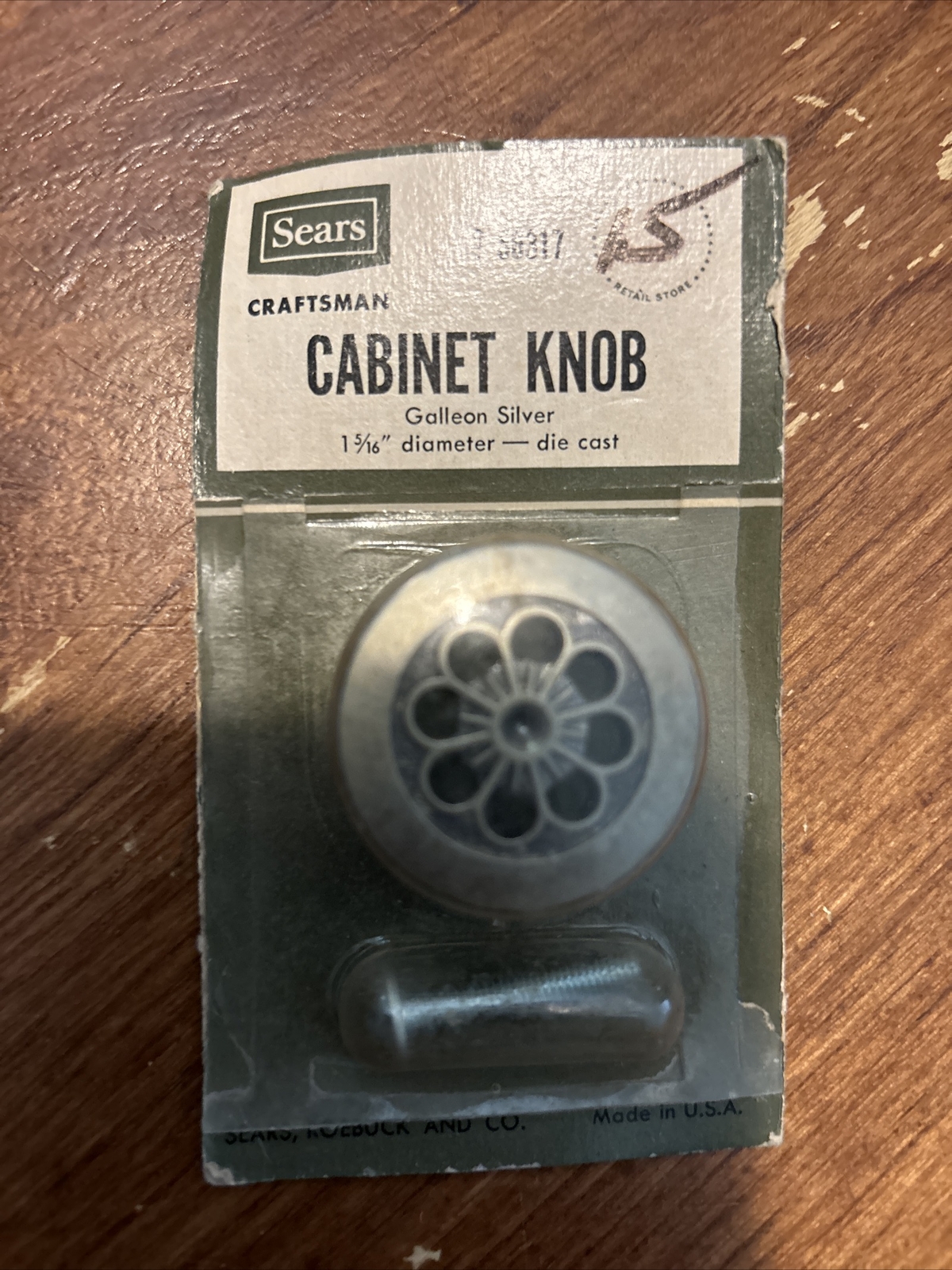 NOS Vintage Sears Craftsman Classic Cabinet Knob Round Ring Pull Floral Kitchen