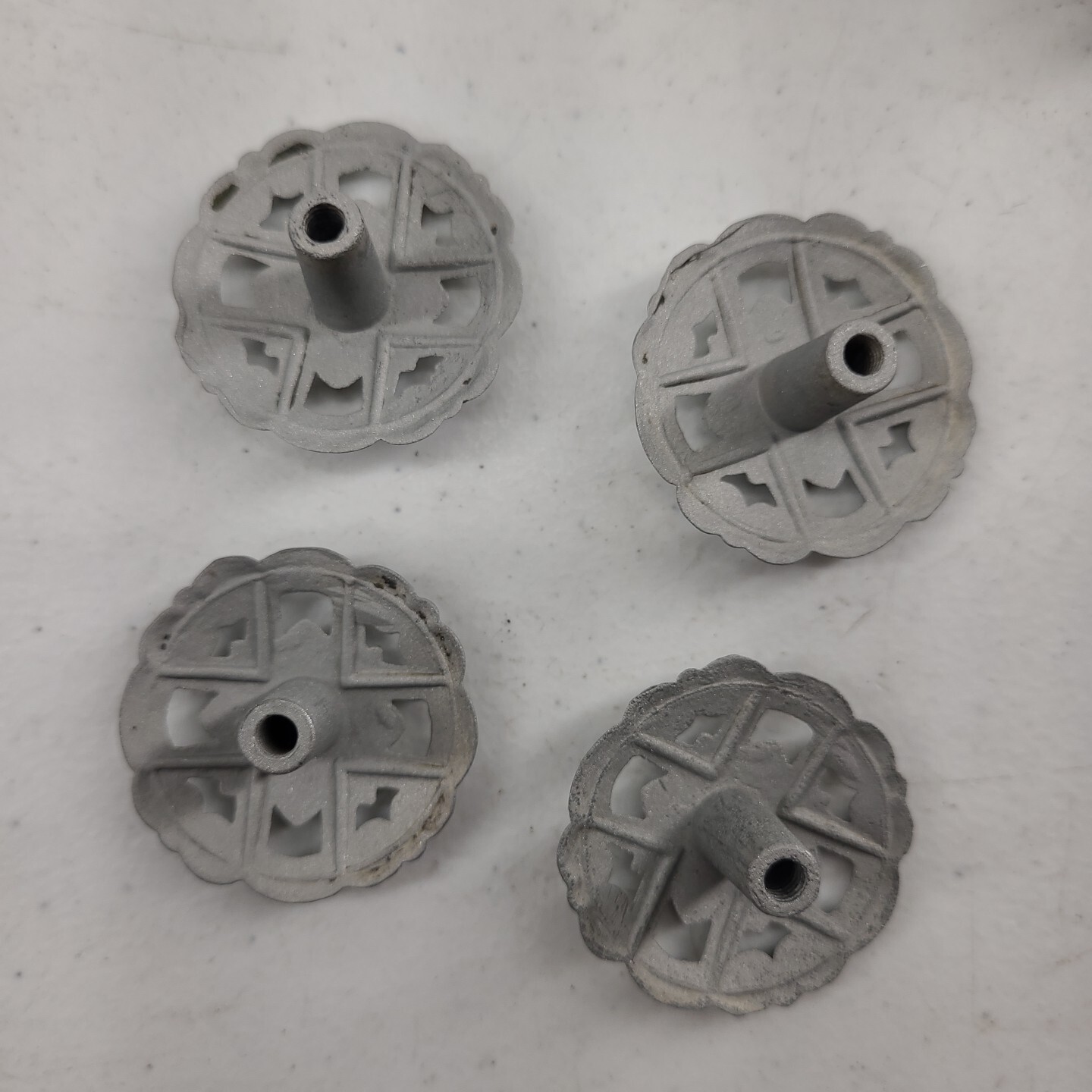 Vintage Lot of 10 Woven Drawer Pull Knobs Metal Floral Scrolls 1.5 inch Round