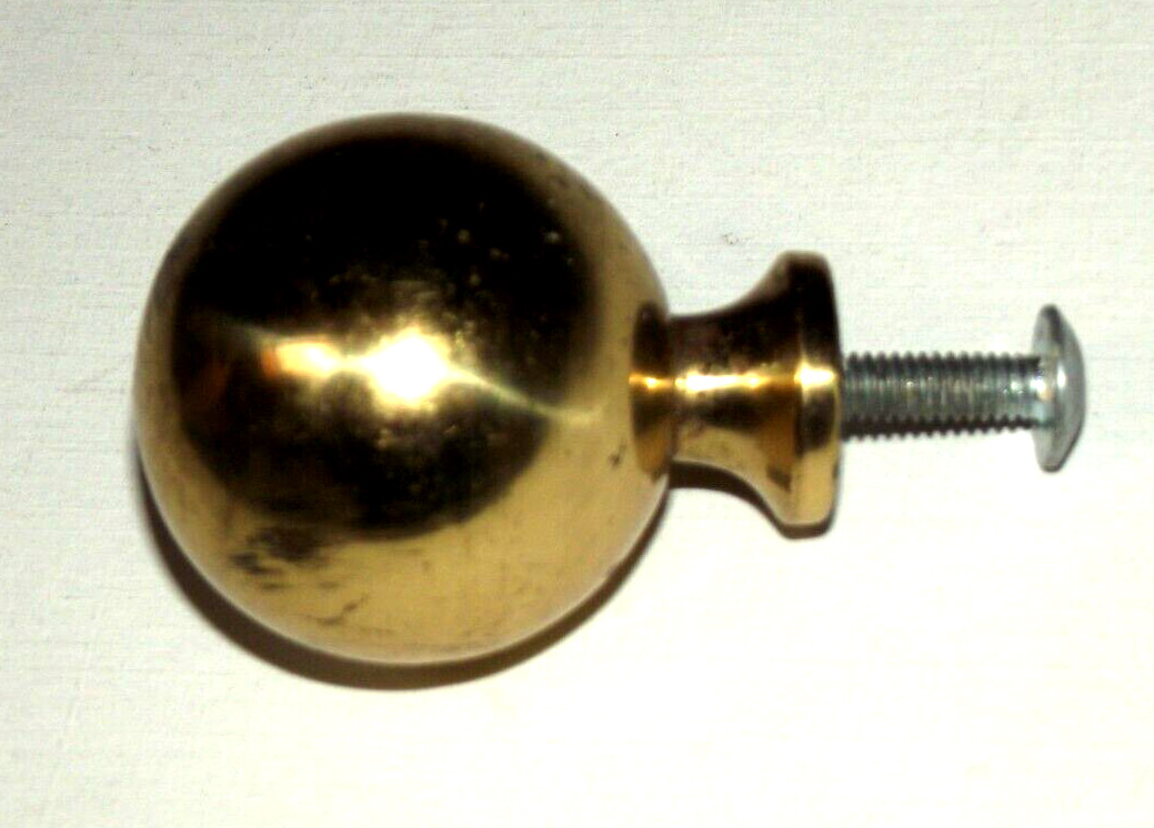 PreOwned Vintage Solid Brass 1 1/4″ (3 cm) Diameter Ball Drawer Pull B