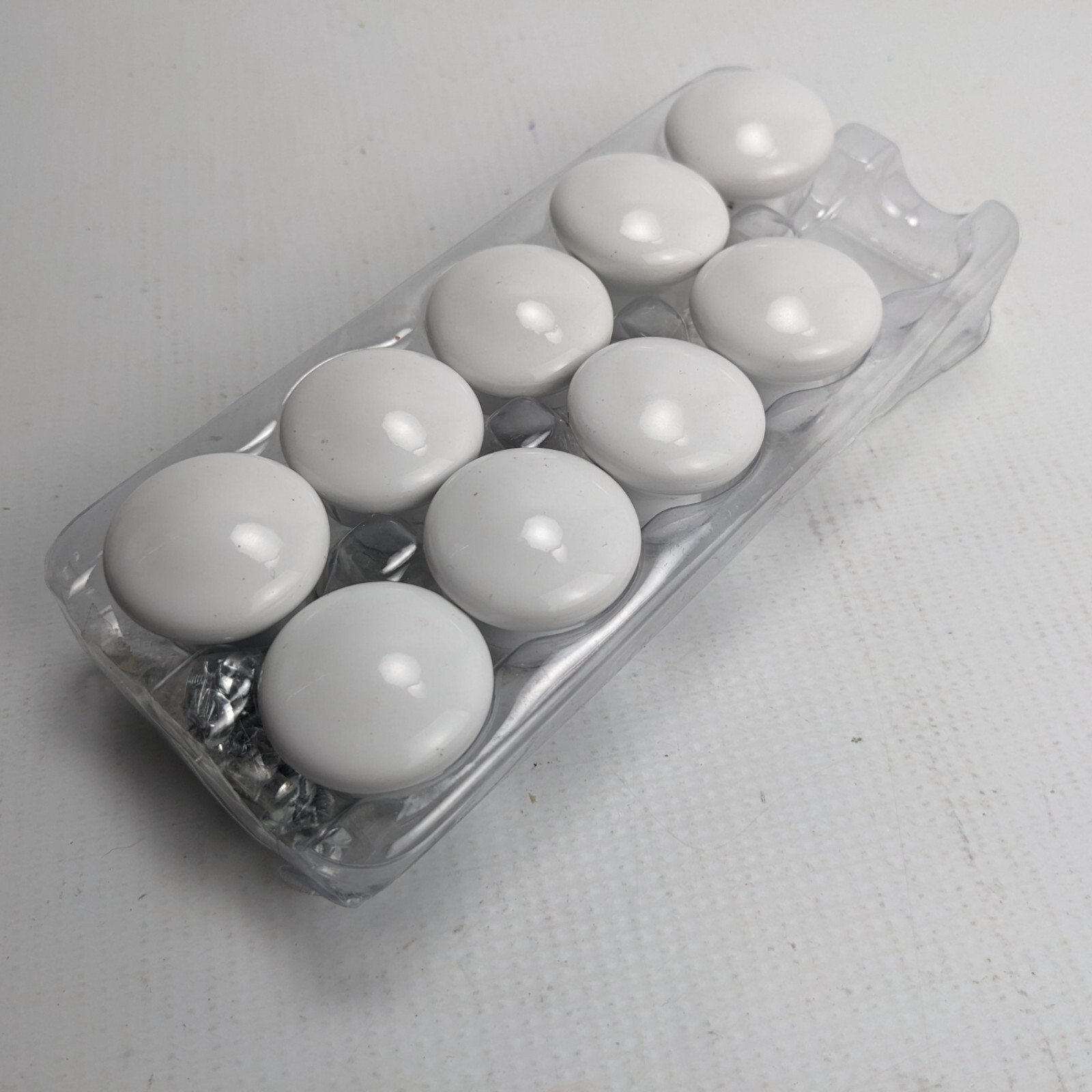 Ceramic knobs mushroom drawer cabinet 1-1/4″ w/ hardware lot of 9