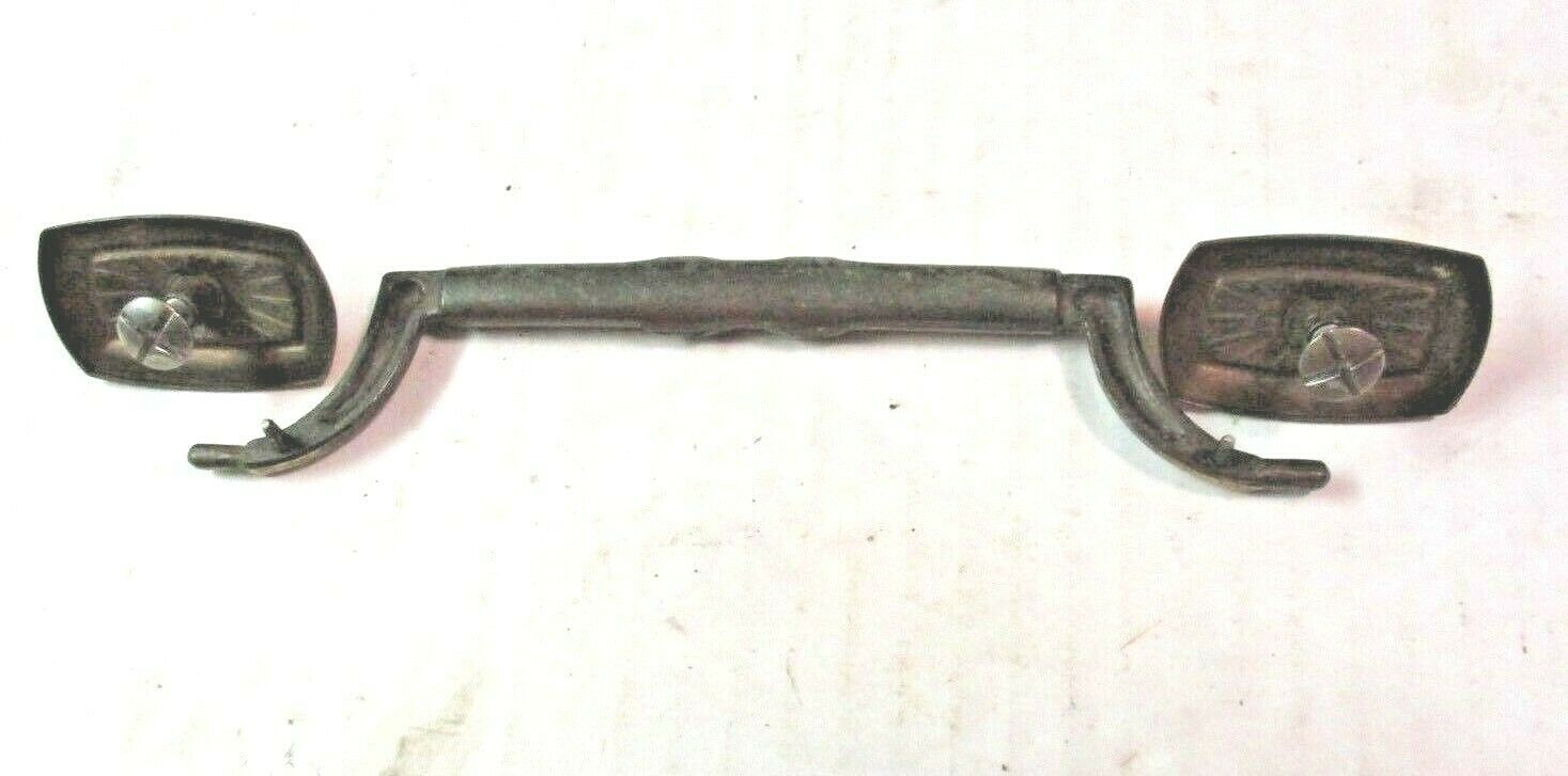Art Deco 1900s Drawer Drop Bail Pull Handle Aged Brass 5-1/4″ Centers 1 Antique