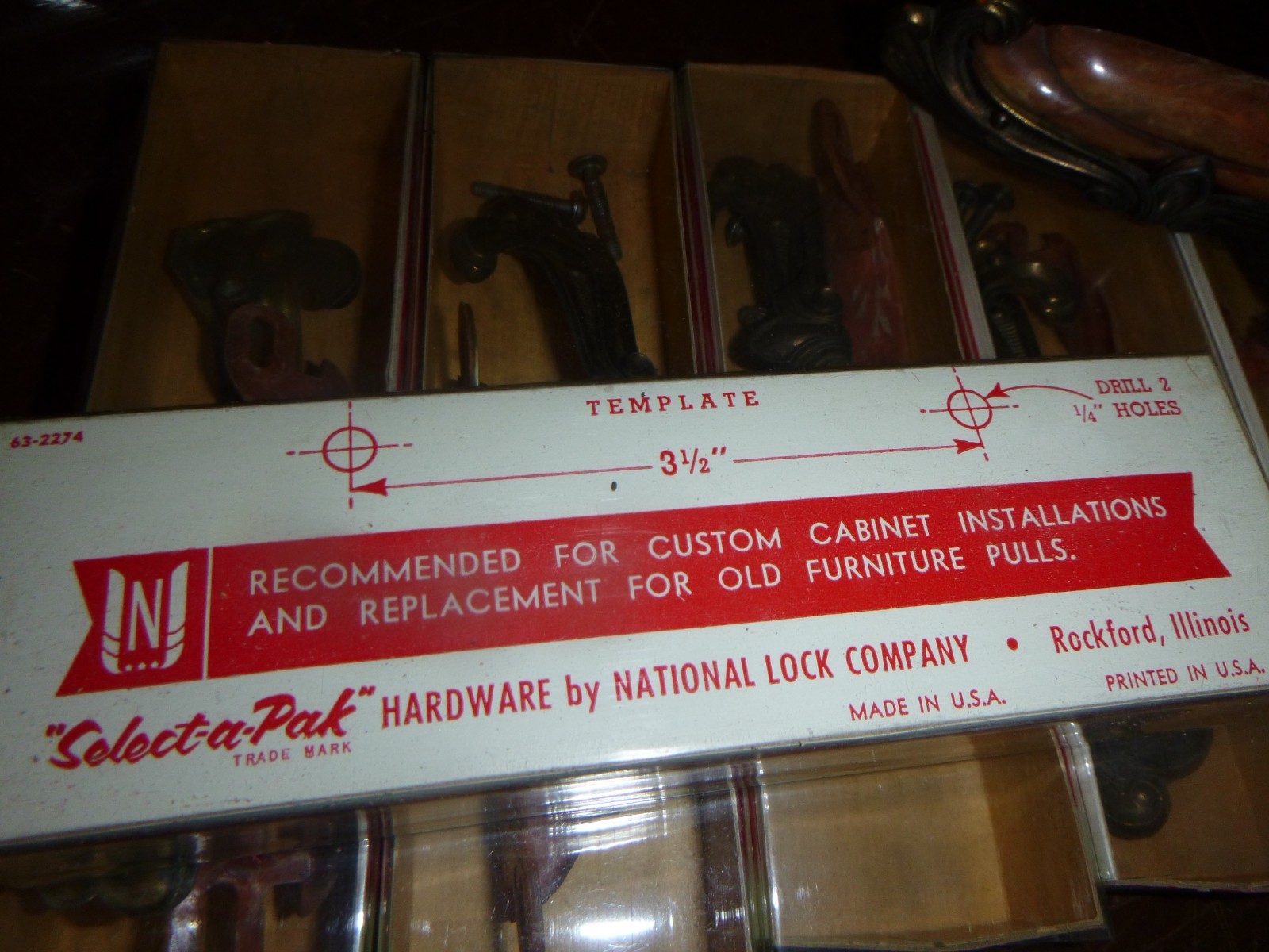 Eight Boxed Bakelite Medalists Waterfall Select-a-Pak Provincial Drawer Pulls.