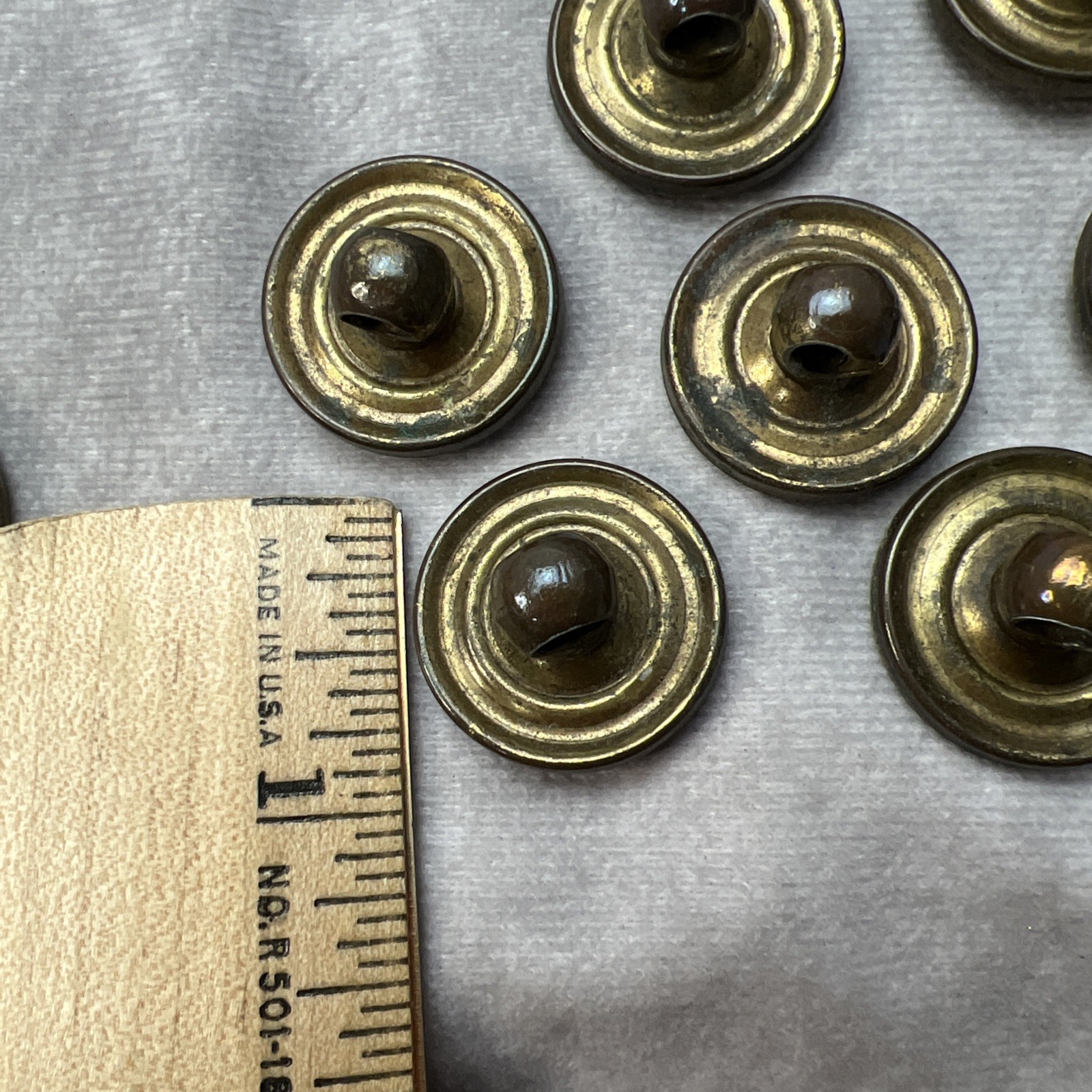 Lot 7 Antique Brass Metal Drop Bail Pulls Drawer Handles Dressers Cupboards B6