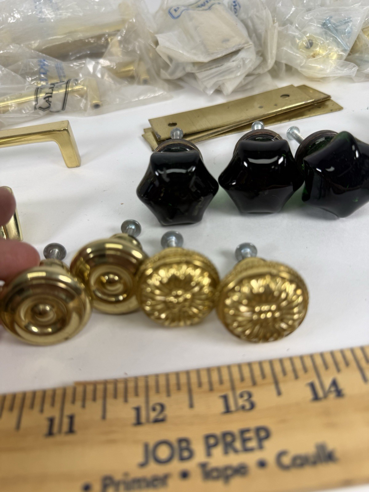 Vintage Brass Cabinet Hardware Lot Amerock Baldwin Pulls Knobs Handles NOS