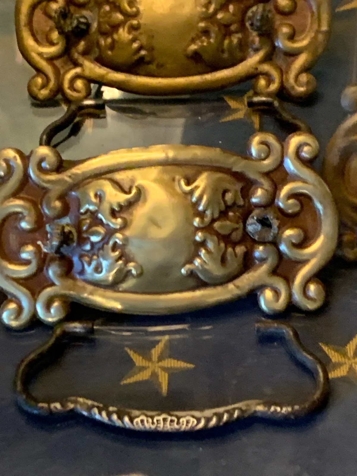 c1880-1900 Antique Six stamped Brass Drawer Pulls 3″ Bore