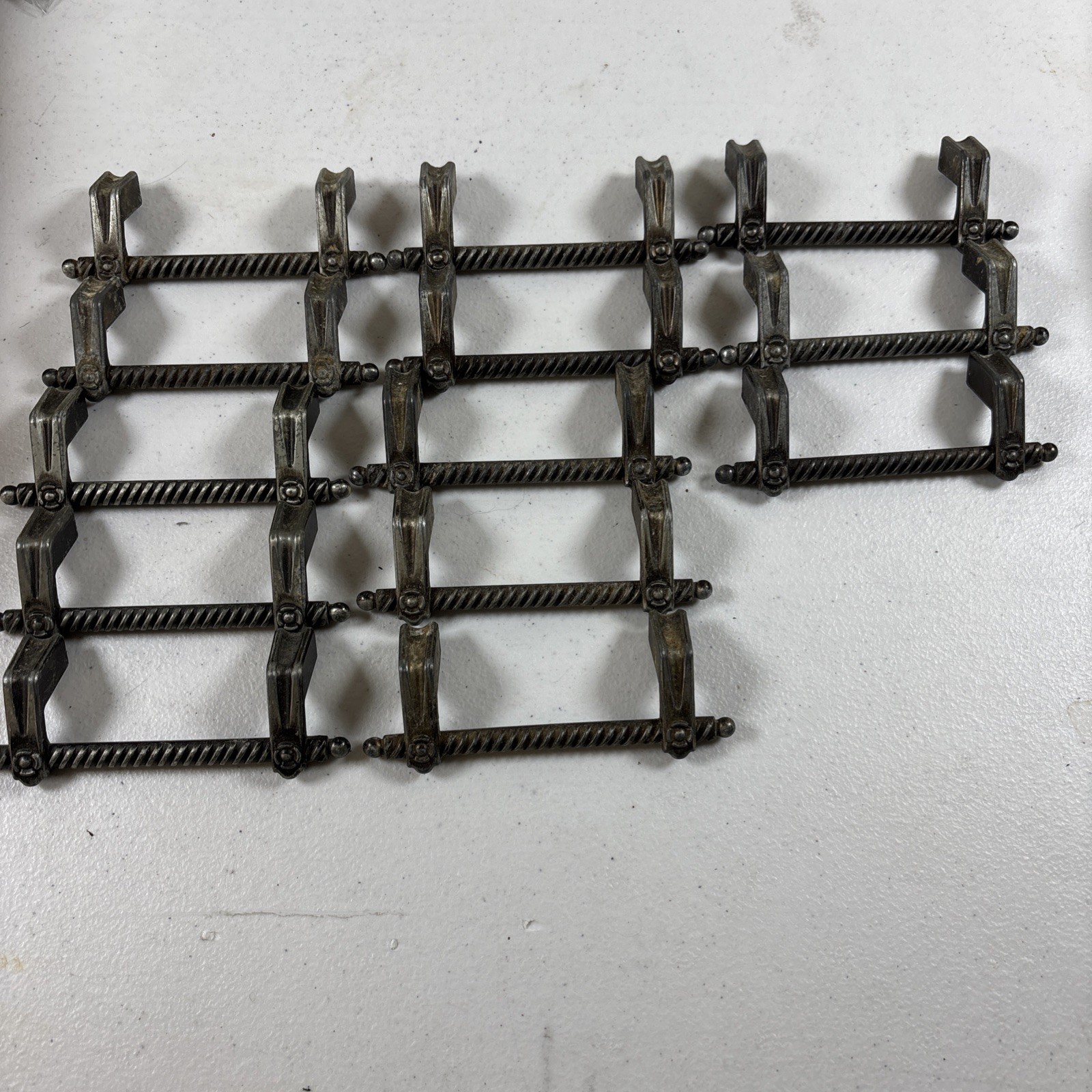 Ajax ROPED Metal Drawer Pull/Cabinet Handles 4.5″ Long 3” OC Silver 13pc VTG