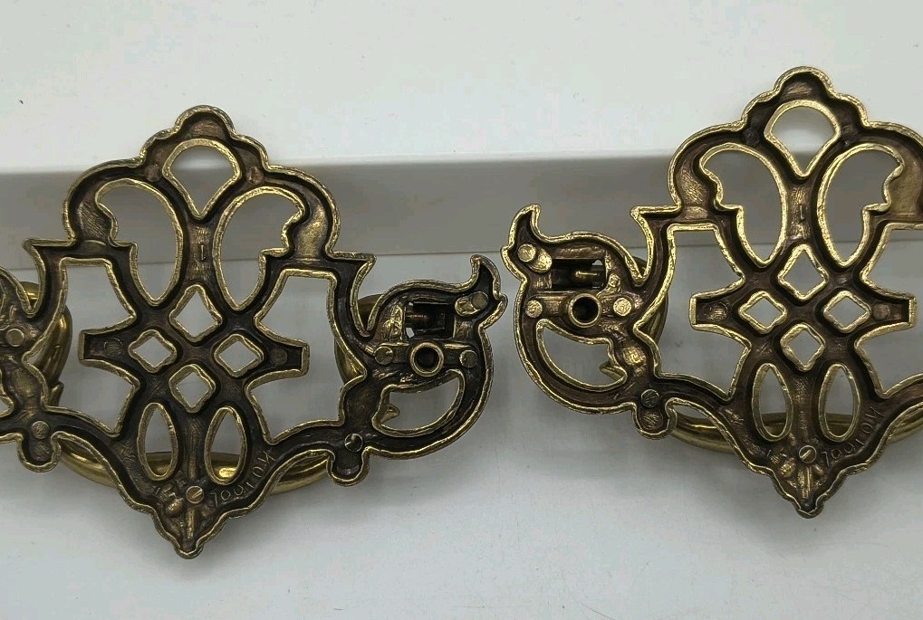 Mixed 9 Vintage Chippendale Drawer Pull Drop Bail Handle 2 Pair, 4 Same, Single