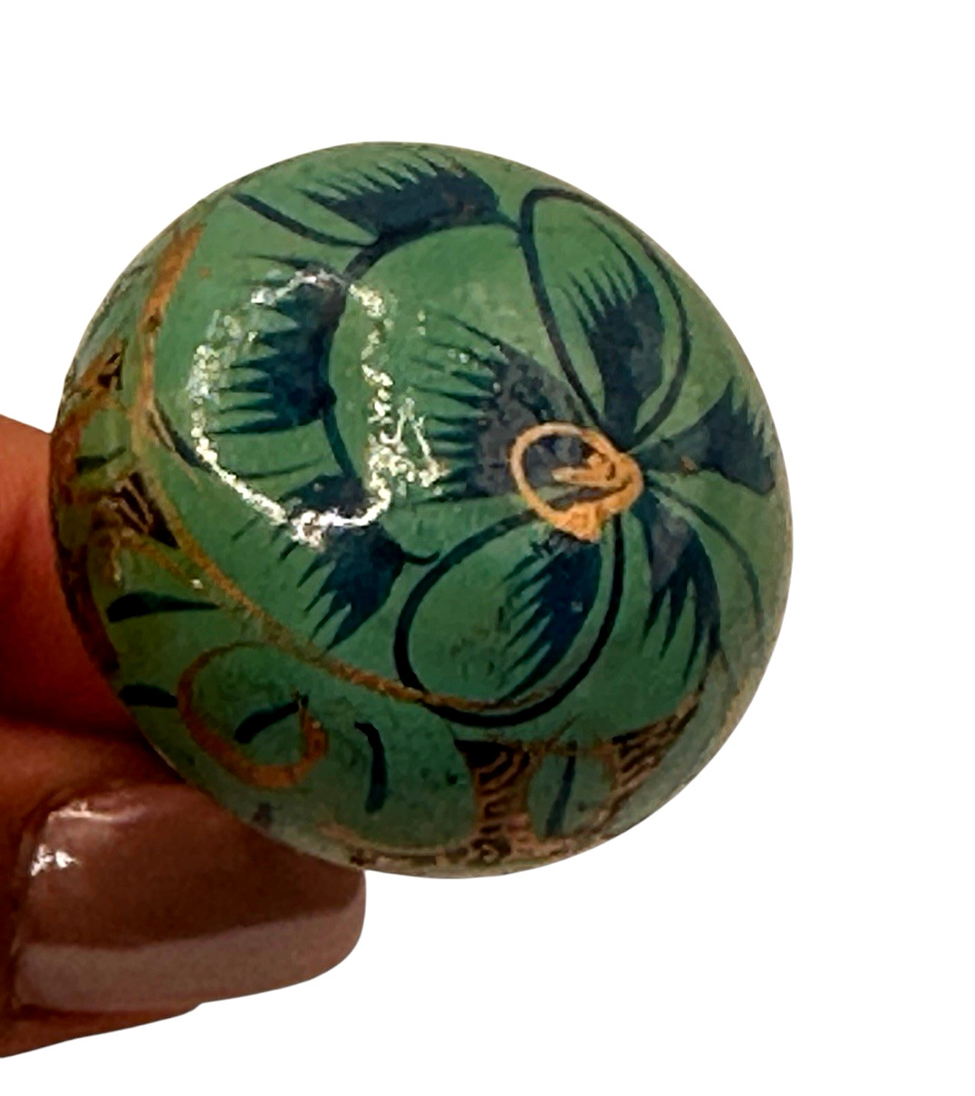 Floral BOHO Cabinet Knob single mount Hand Painted Drawer Pulls 1.5” Wood