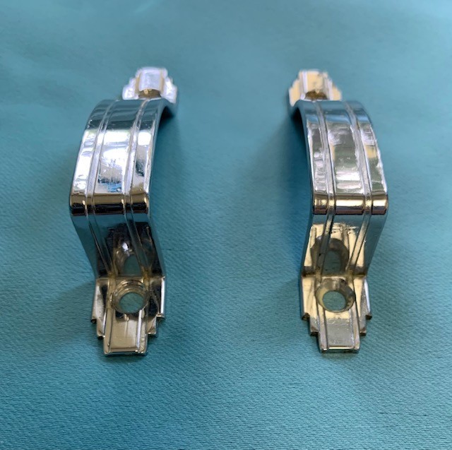 Vintage Chrome waterfall art deco drawer pulls Set of 2