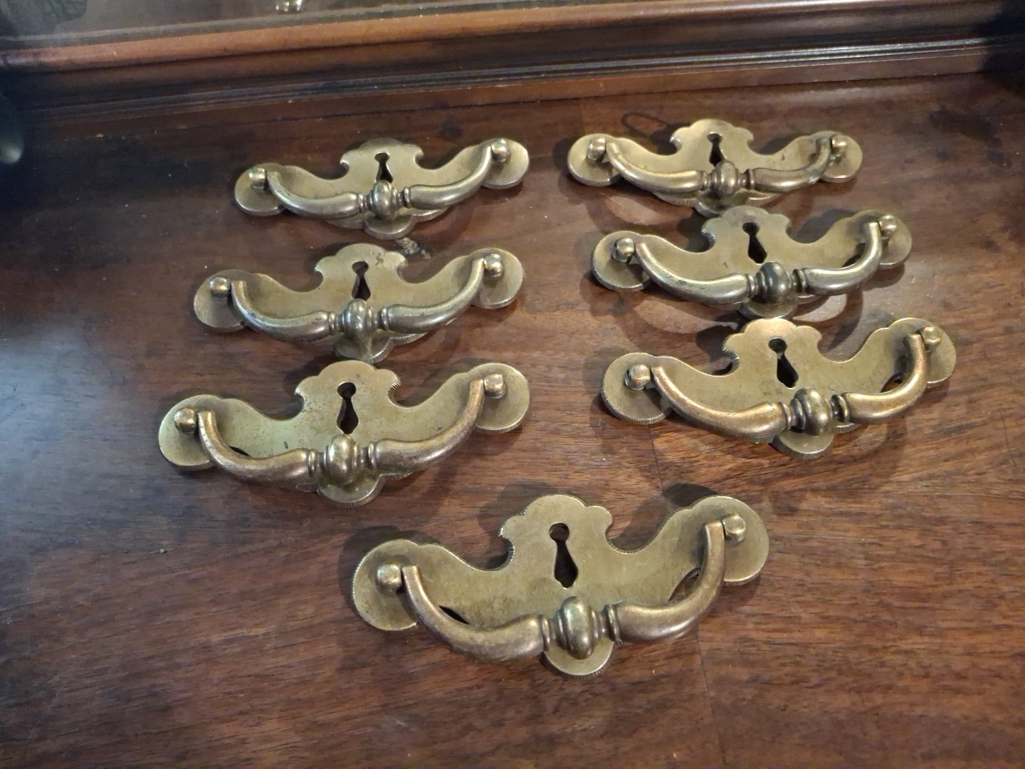 Lot Of 7 Keller Brass Company 1 Drop Pull Handles,4.5″ C2C Salvaged